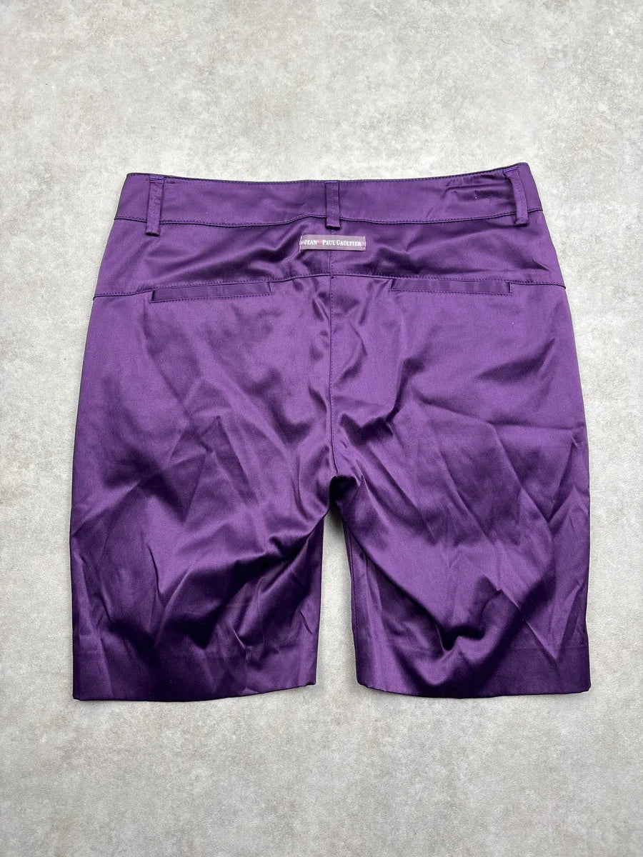 SS2009 Jean Paul Gaultier Purple Satin Bermuda Shorts OmySjDzZ 4