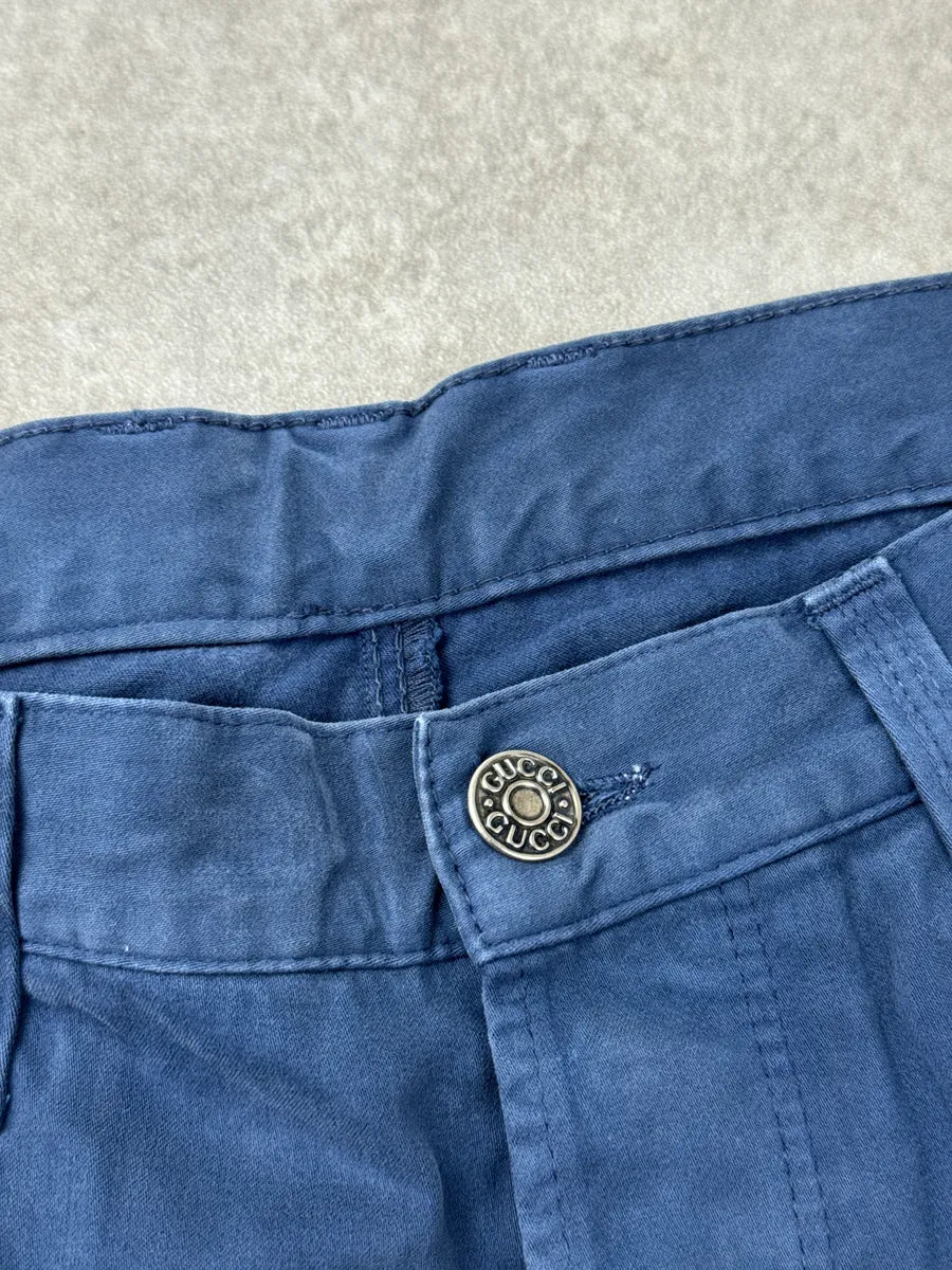 SS2009 Gucci Dark Blue Logo Hardware Straight Pants by Frida Giannini OqFSlowr 7