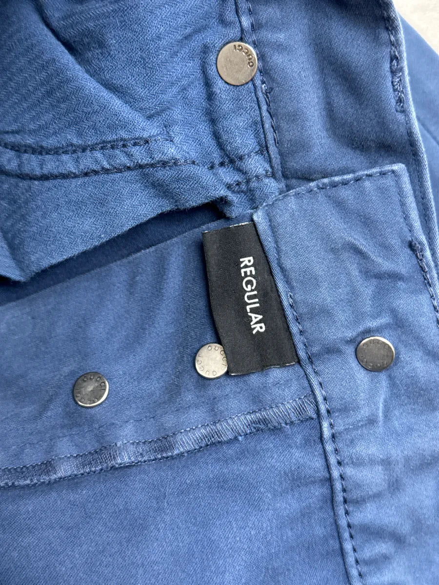SS2009 Gucci Dark Blue Logo Hardware Straight Pants by Frida Giannini OqFSlowr 10