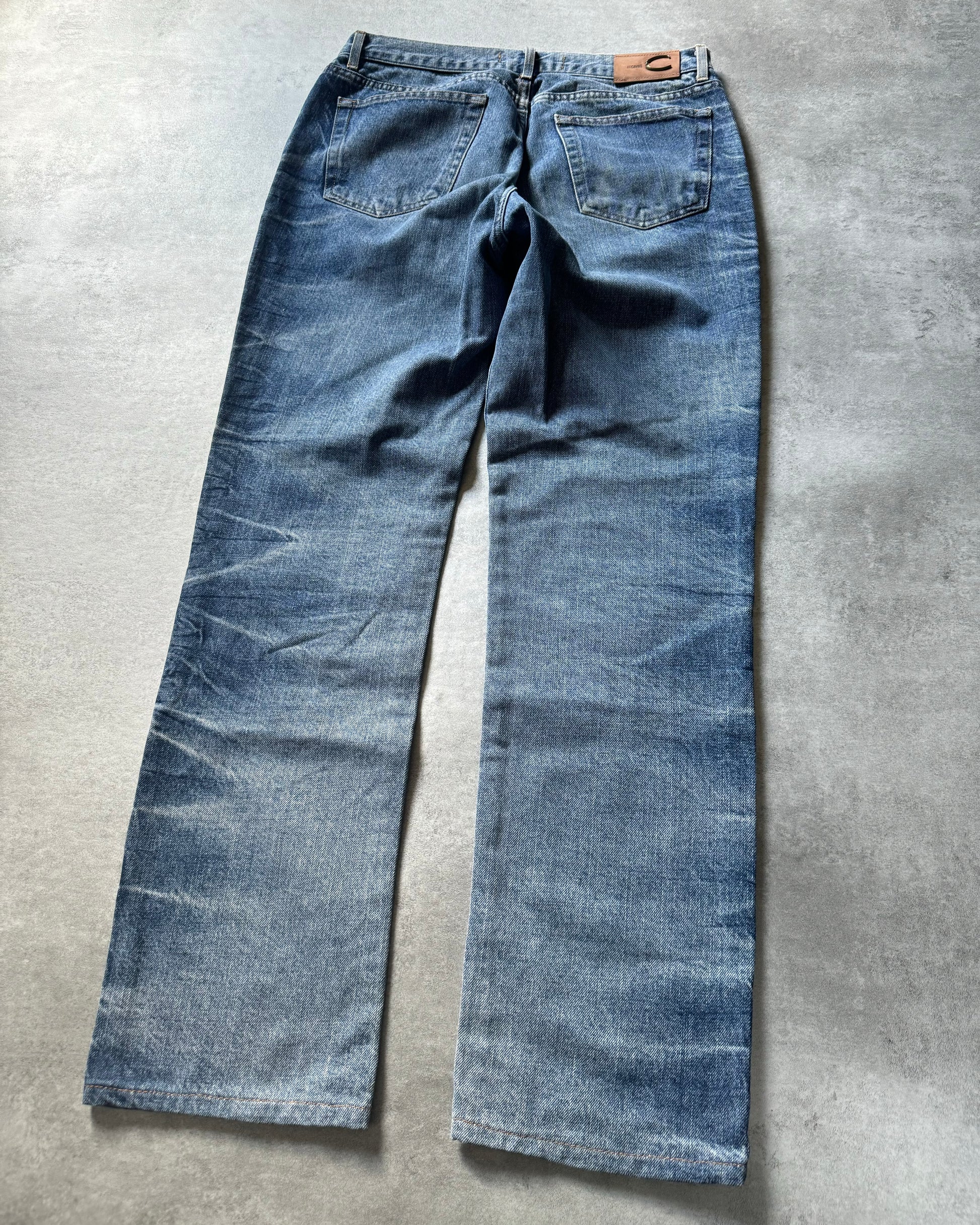 SS2006 Cavalli Blue Faded Edgy Denim Jeans  (M) - 5