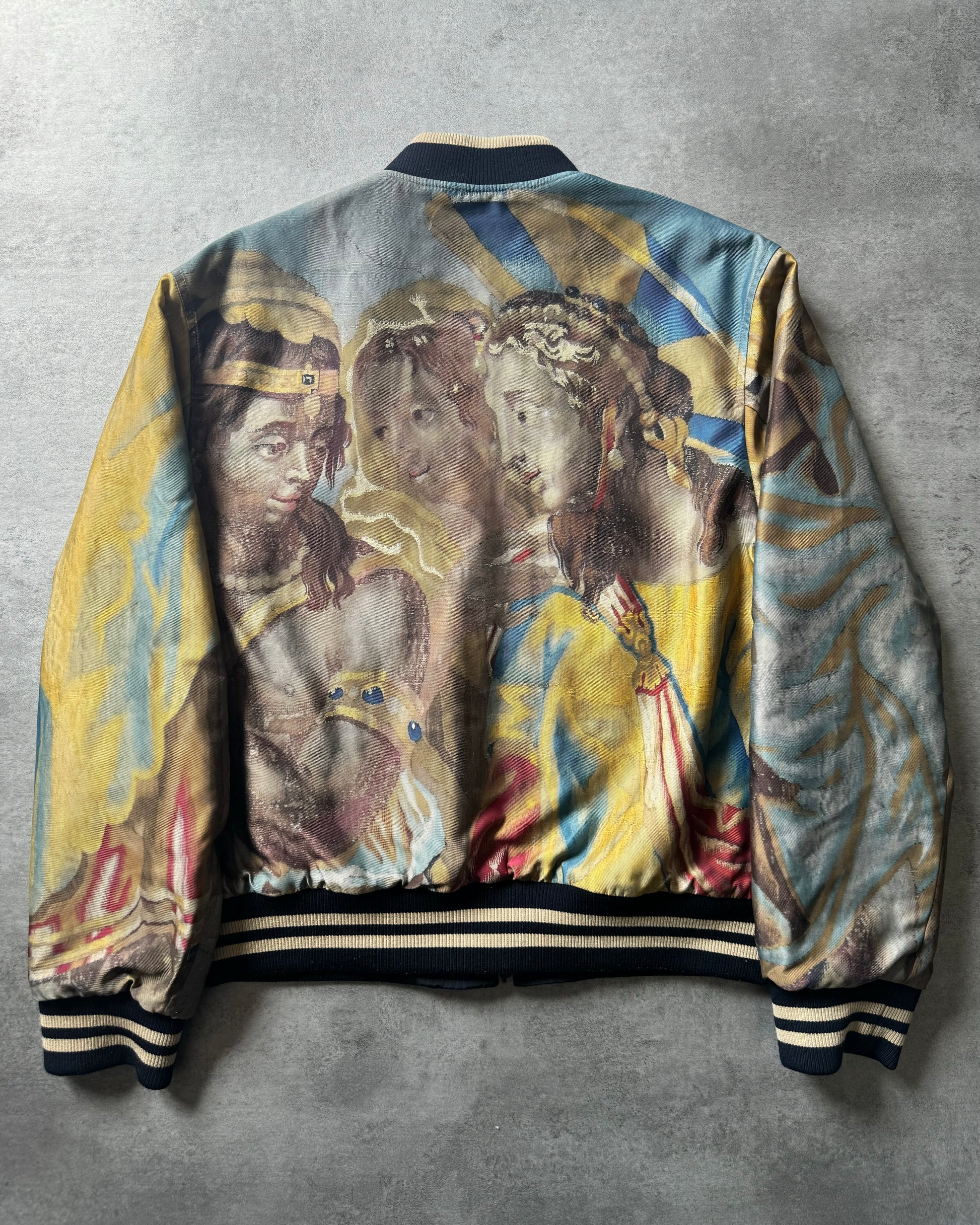 SS2017 Dries Van Noten Aqua Human Legacy Reversible Bomber Jacket  (L) - 1