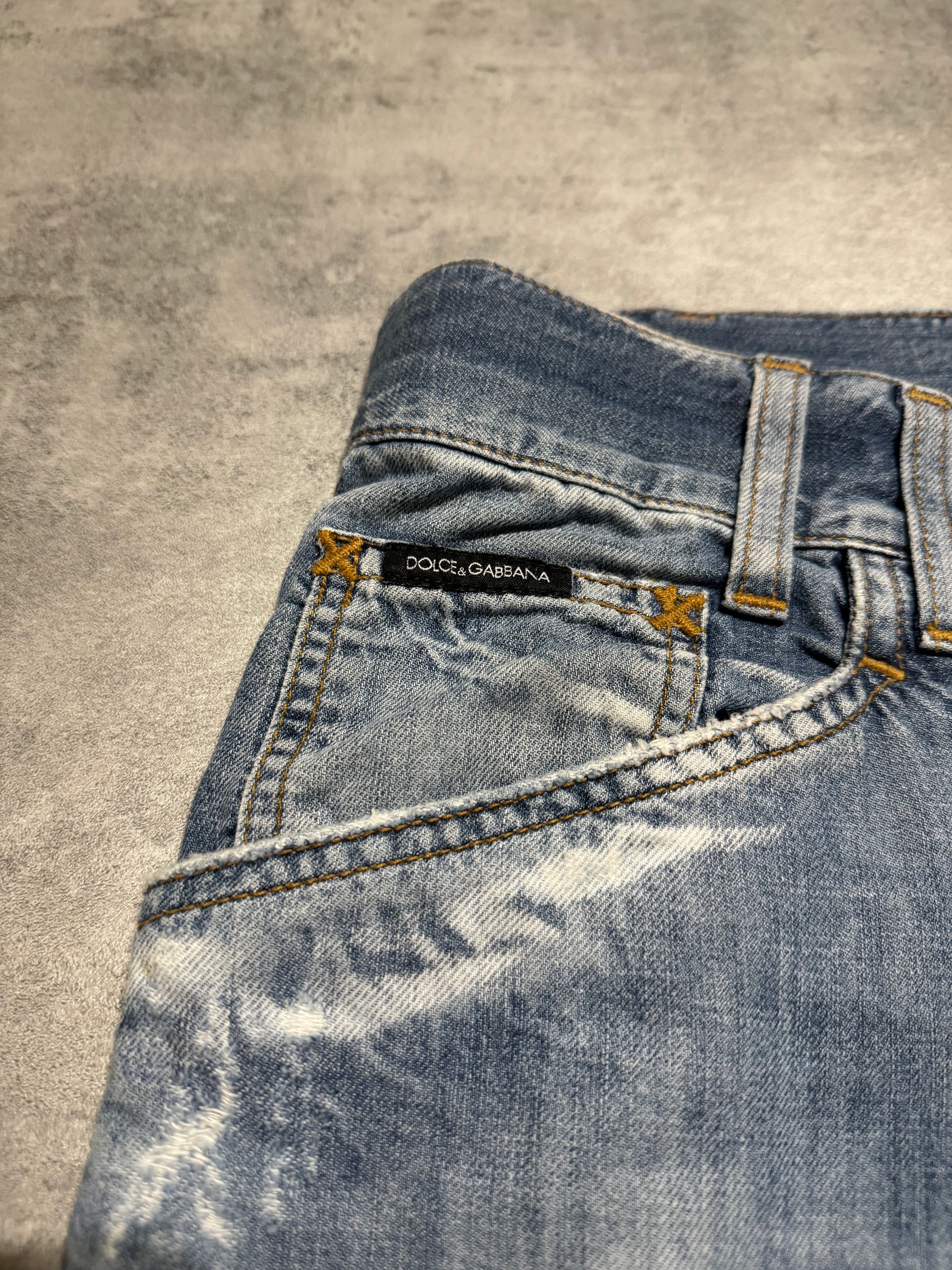 SS2006 Dolce & Gabbana Distressed Relaxed Denim Jeans (L) - 7