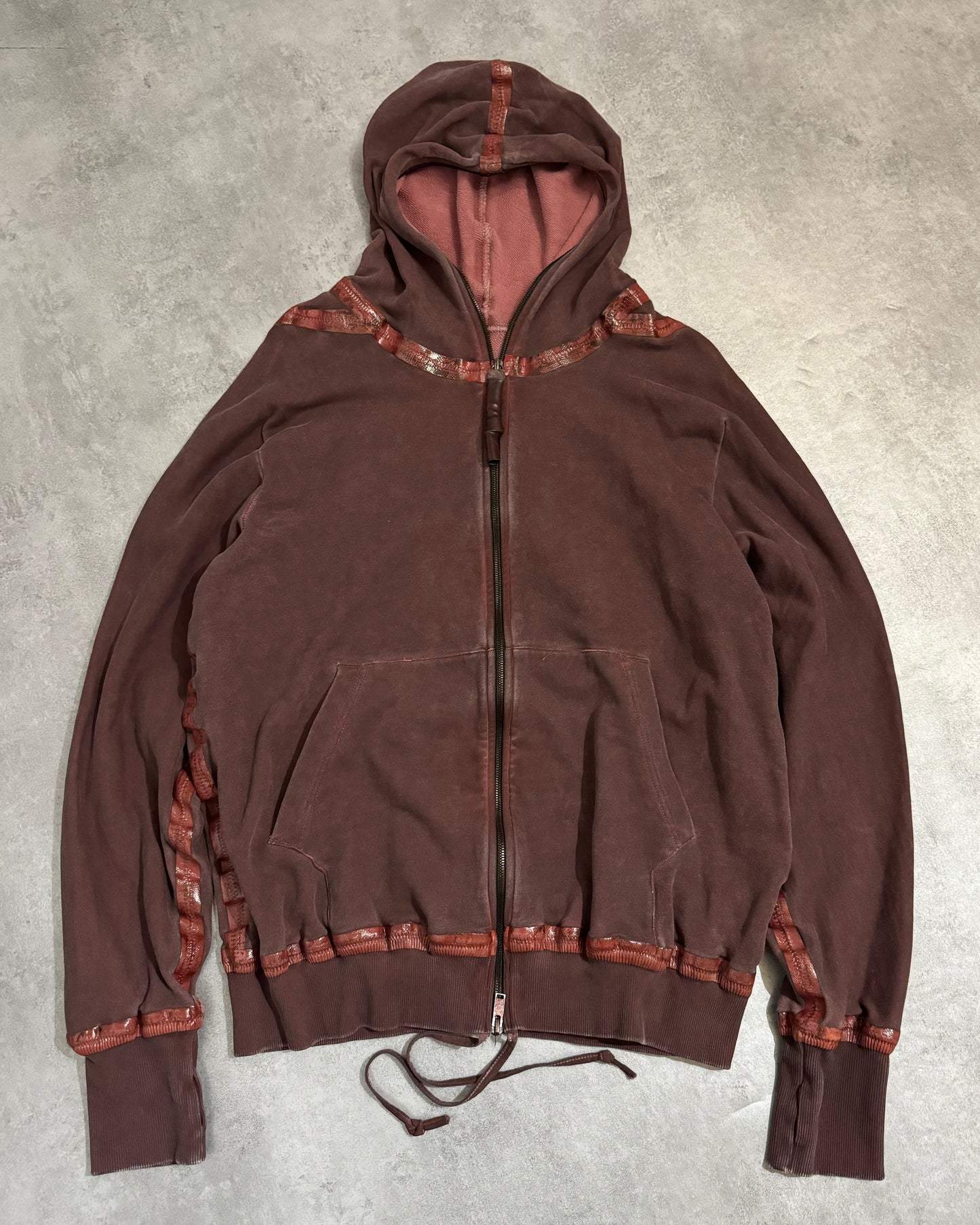 Isaac Sellam ZippyHood Bordeaux Artisanal Sweater (L) - 1