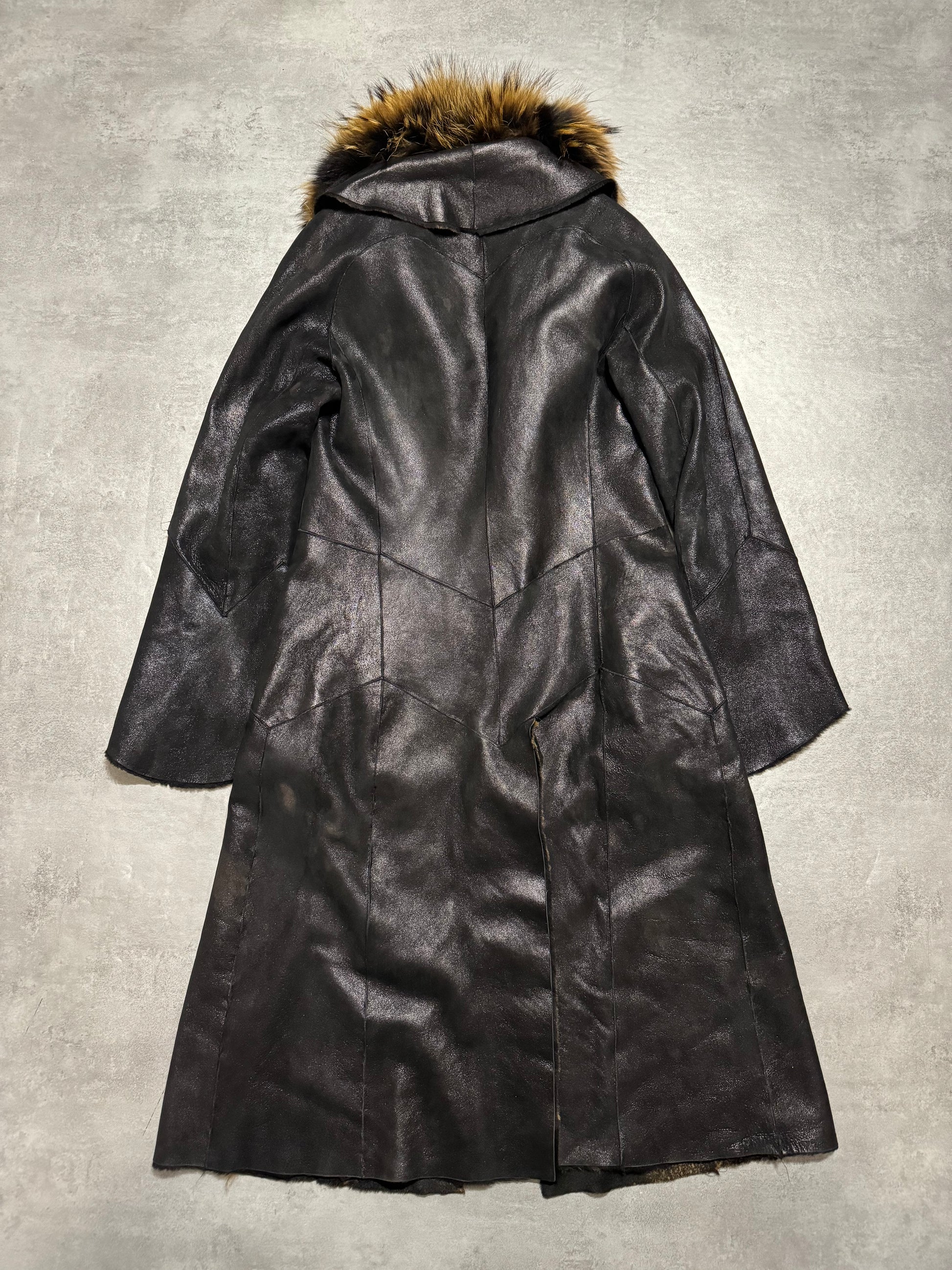 FW1998 Roberto Cavalli Premium Leather Trench Reversible Fur Royal Coat (undefined) - 11