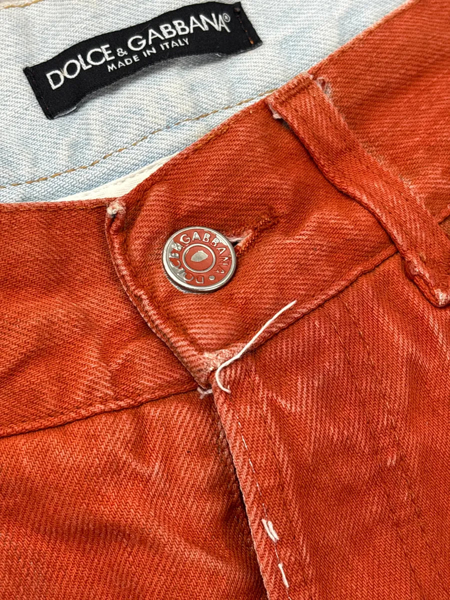 2000s Dolce & Gabbana Orange Contrast Denim Jeans PEgDIpDM 12