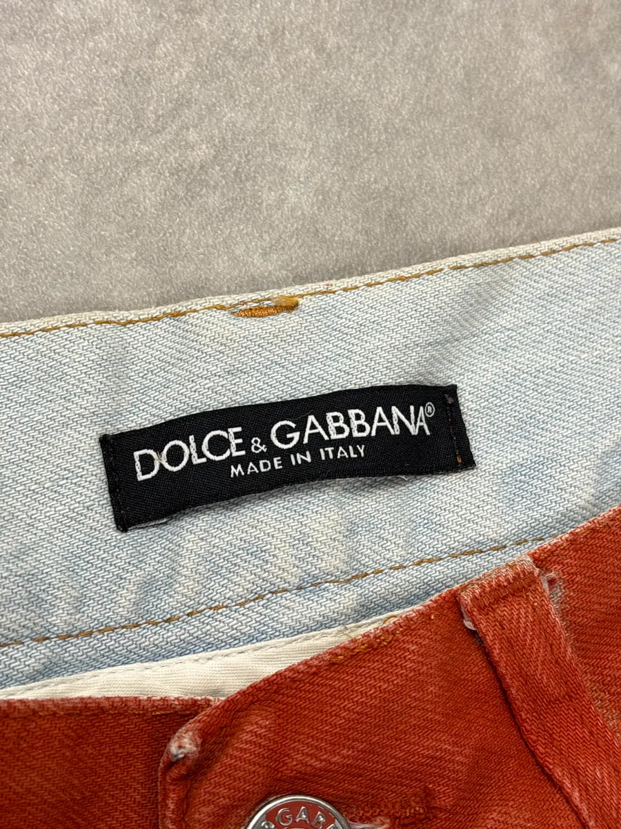 2000s Dolce & Gabbana Orange Contrast Denim Jeans PEgDIpDM 13