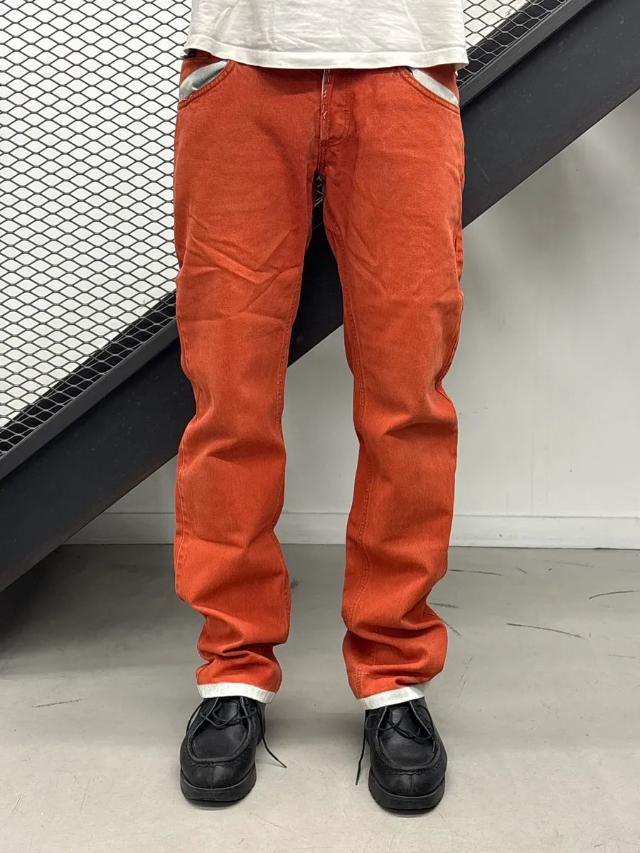 2000s Dolce & Gabbana Orange Contrast Denim Jeans PEgDIpDM 1