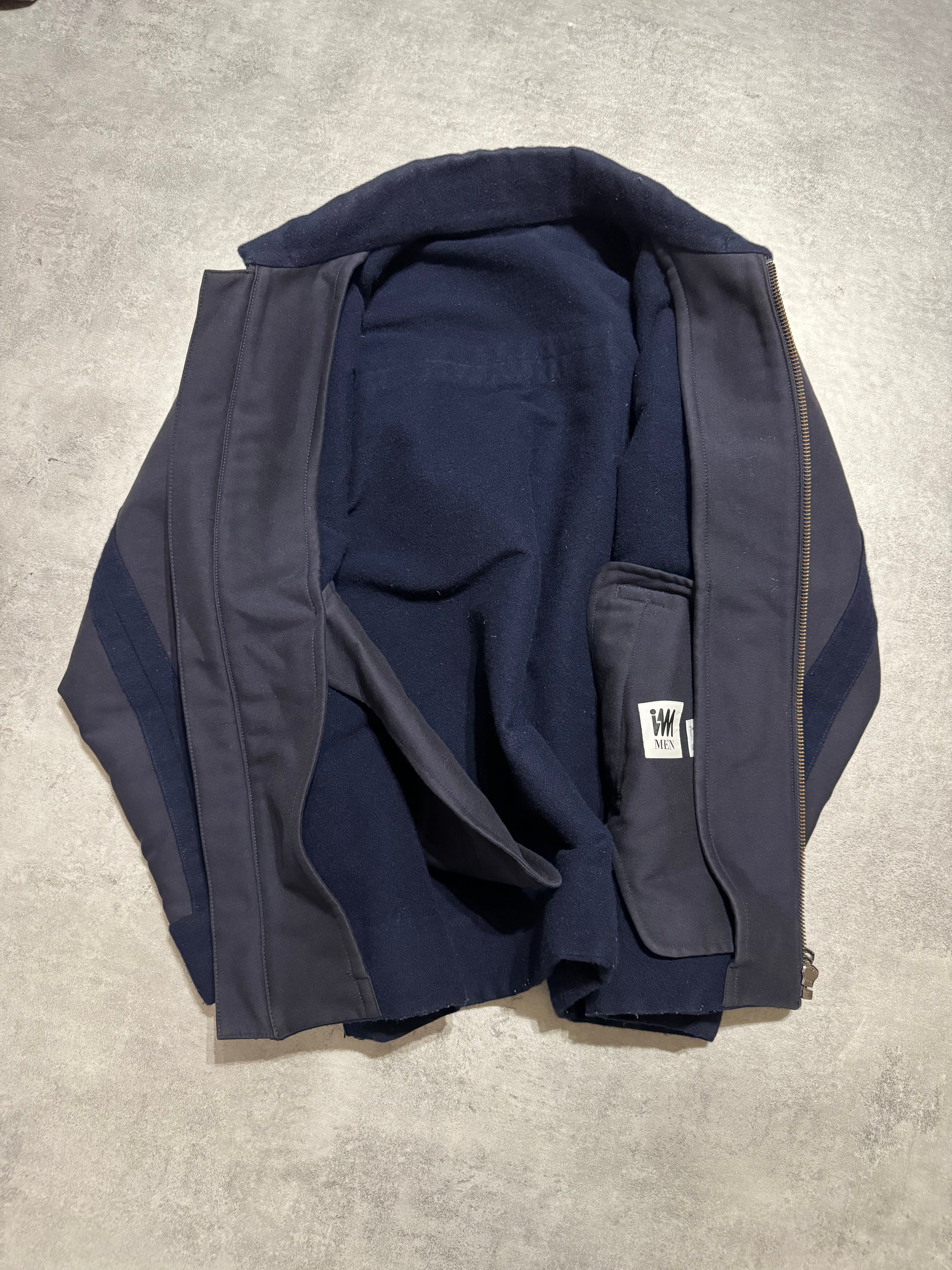 Issey Miyake Navy Wool Aero Relaxed Japanese Coach Jacket (L) - 6