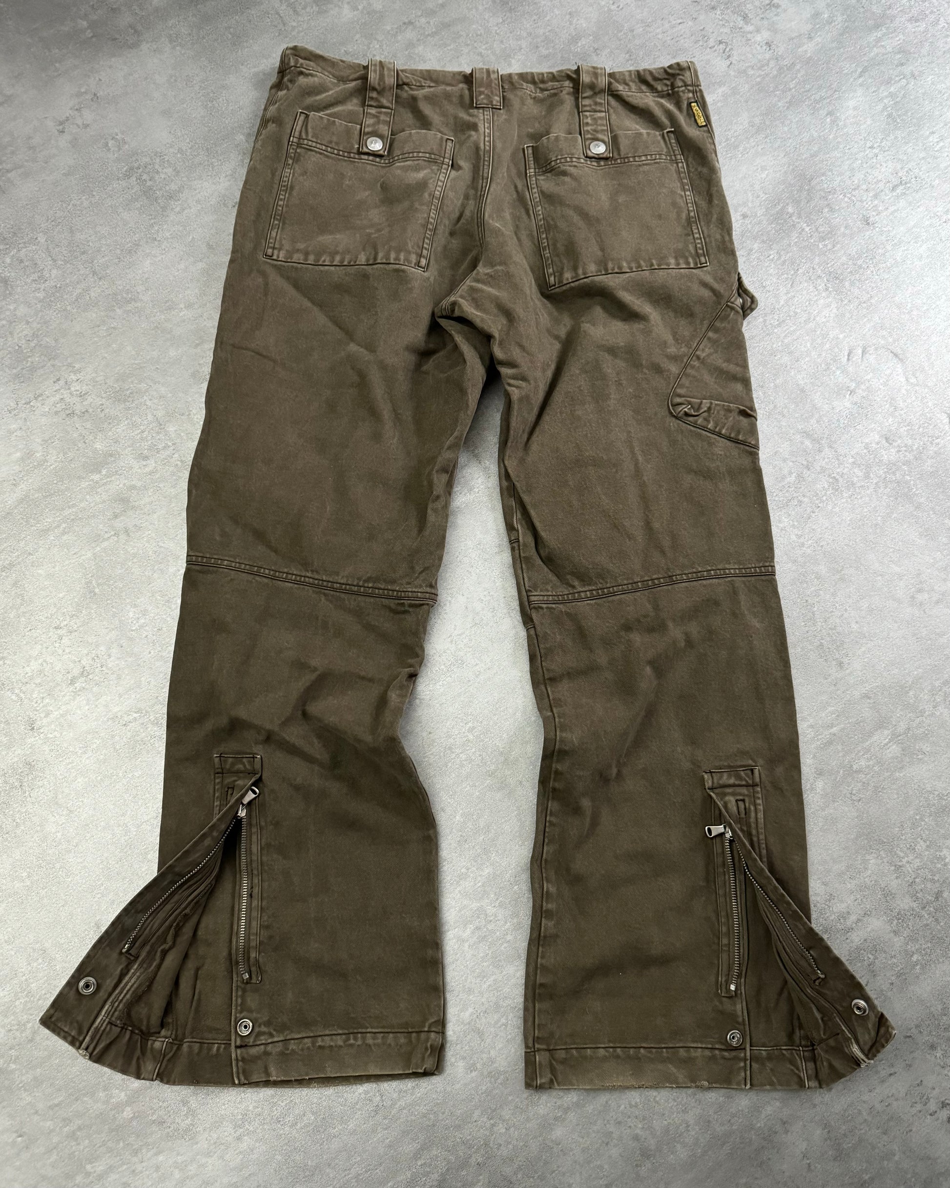 2000s Armani Olive Cargo Wide Pants  (L) - 2