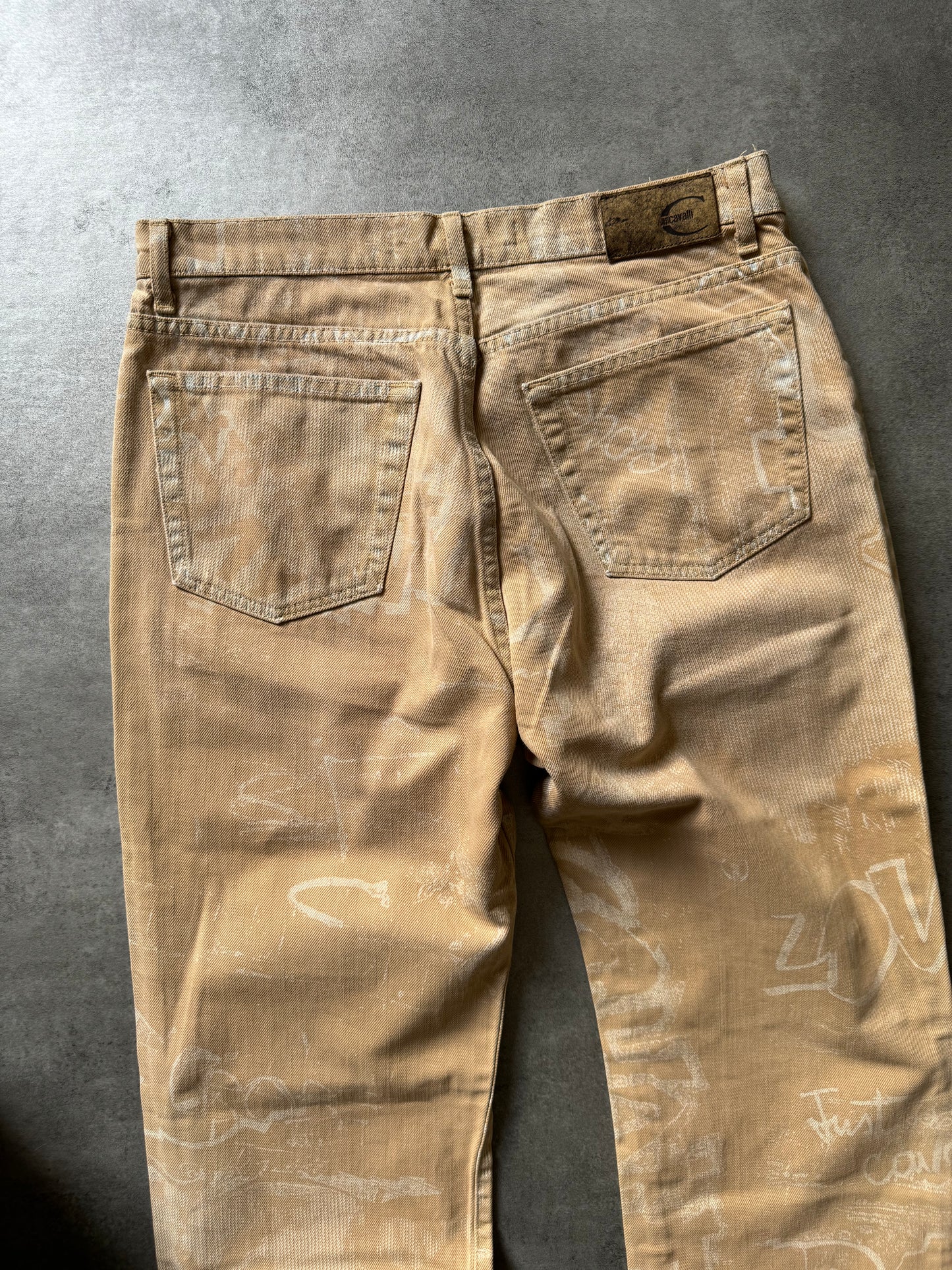 SS2008 Cavalli Tagged Beige Rebel Pants (S) - 6