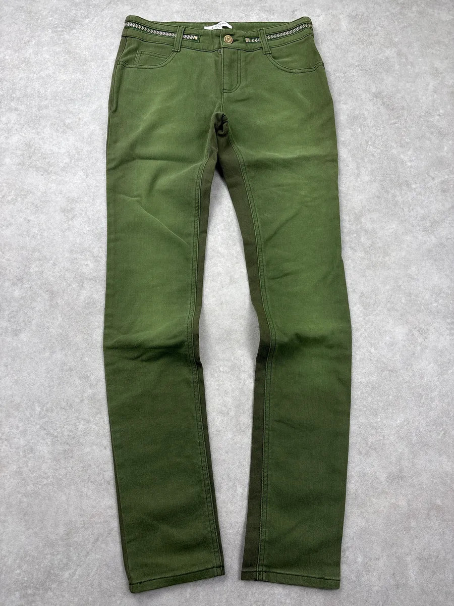 SS2012 Givenchy Olive Exposed Zip Waist pants PNkSmsfj 0