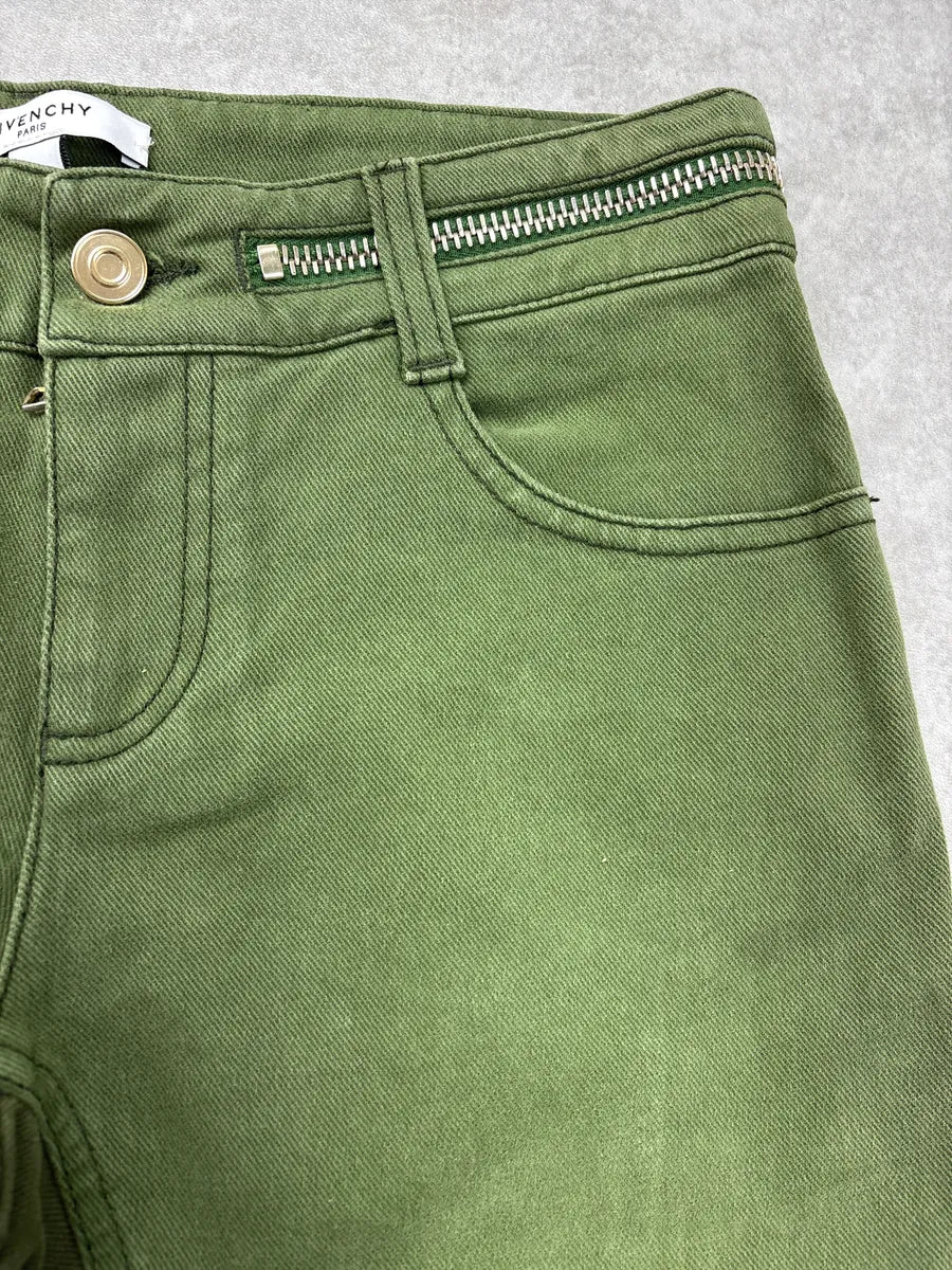 SS2012 Givenchy Olive Exposed Zip Waist pants PNkSmsfj 9