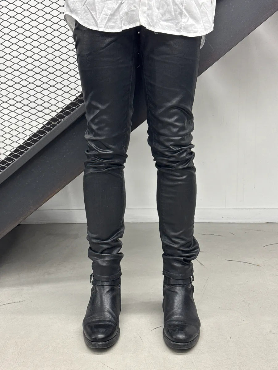 Diesel Black Waxed Coated Skinny Jeans POBWXNti 1