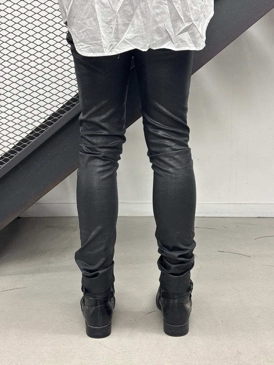 Diesel Black Waxed Coated Skinny Jeans POBWXNti 3