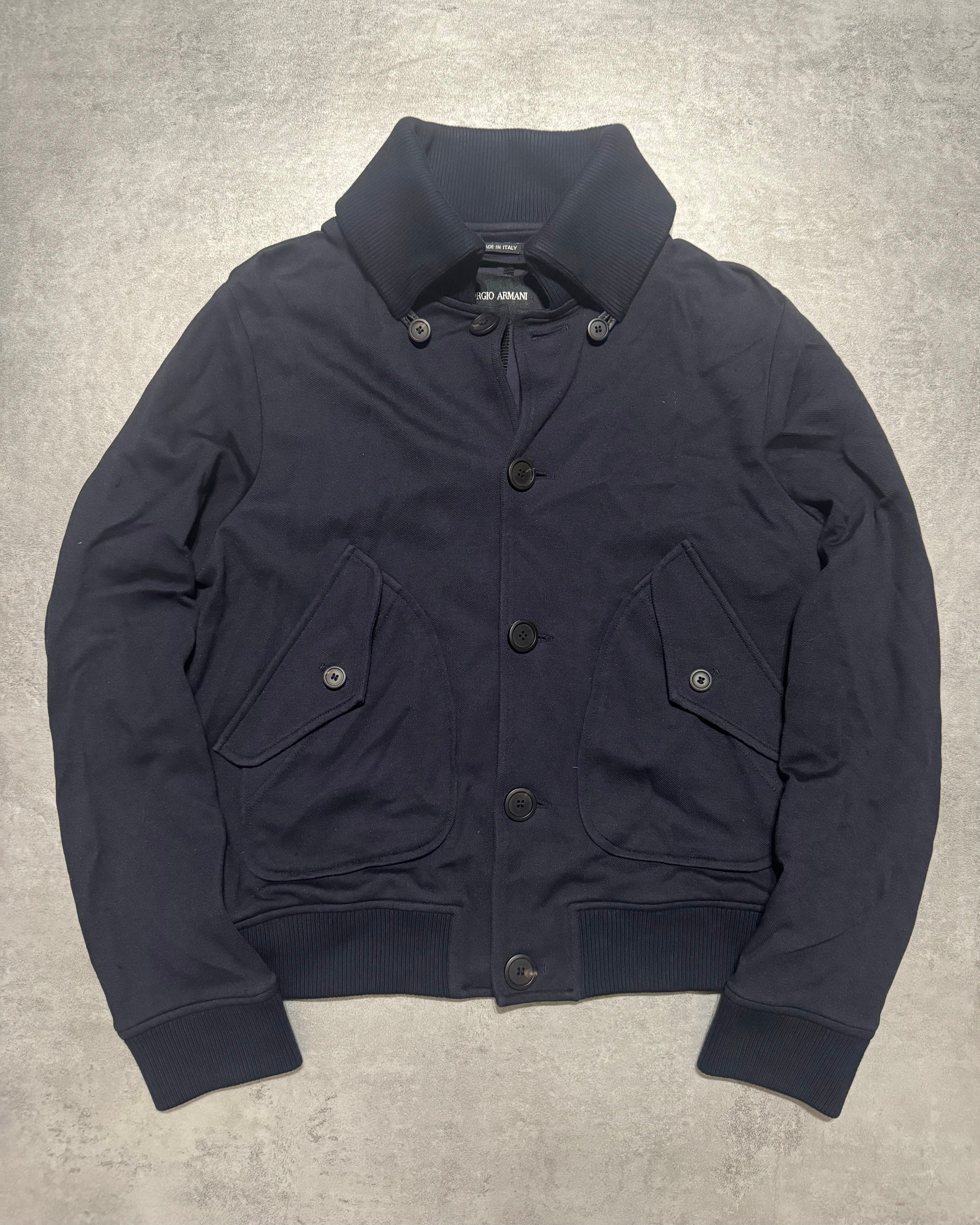AW2009 Giorgio Armani Navy Buttoned Jacket (M/L) - 4