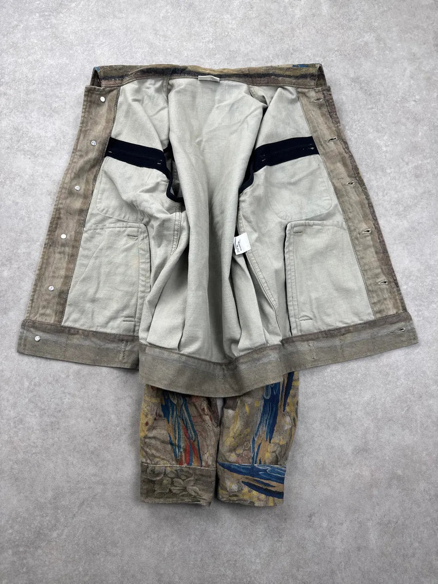 SS2017 Dries Van Noten Beige Jungle Tapestry Trucker Cropped Jacket POjkOOQO 7