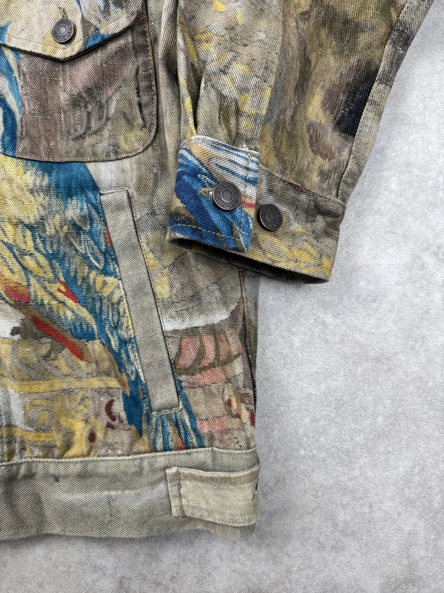SS2017 Dries Van Noten Beige Jungle Tapestry Trucker Cropped Jacket POjkOOQO 9