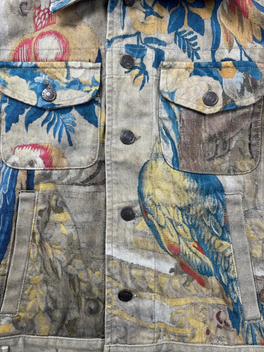 SS2017 Dries Van Noten Beige Jungle Tapestry Trucker Cropped Jacket POjkOOQO 10