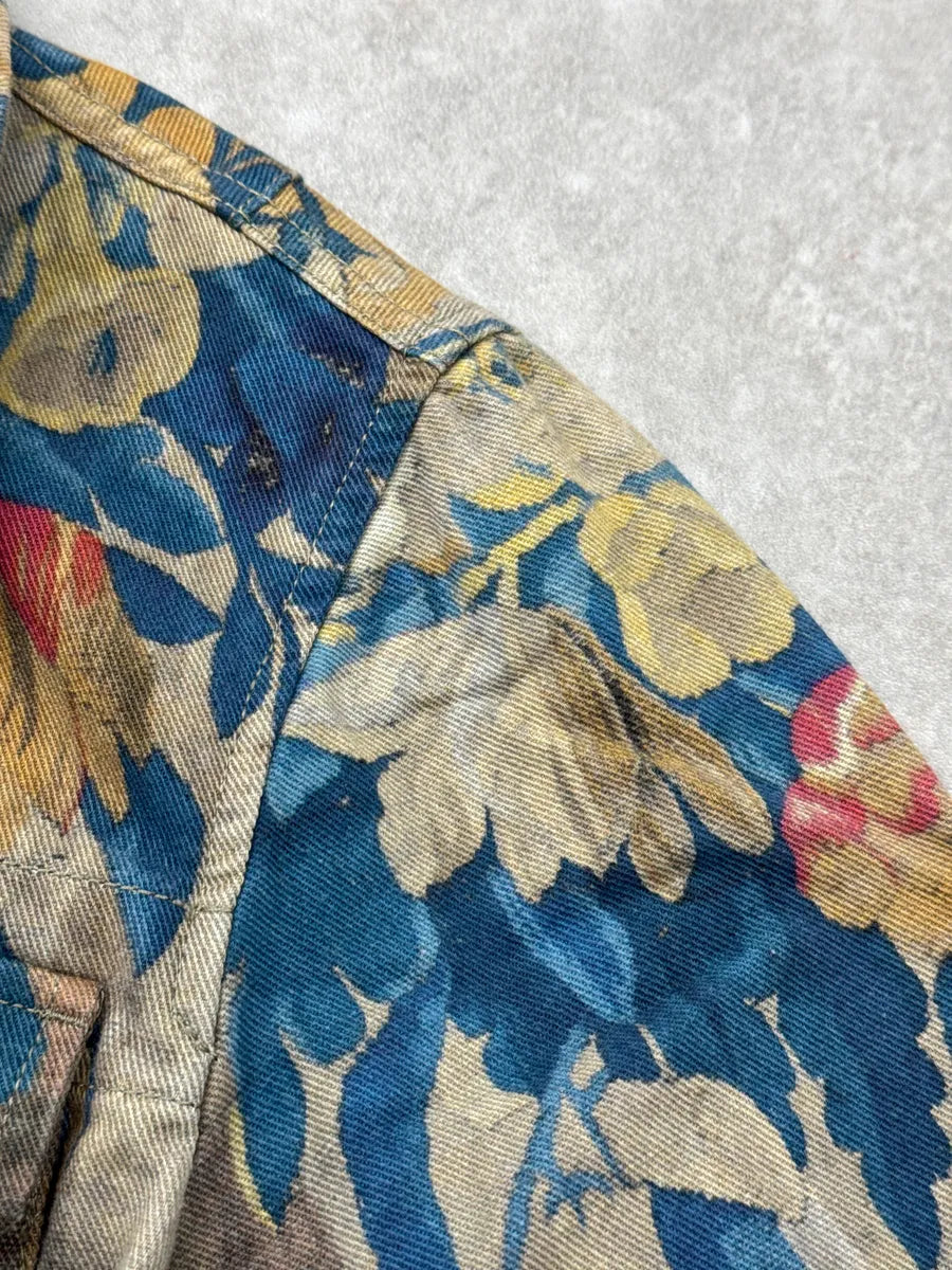 SS2017 Dries Van Noten Beige Jungle Tapestry Trucker Cropped Jacket POjkOOQO 11