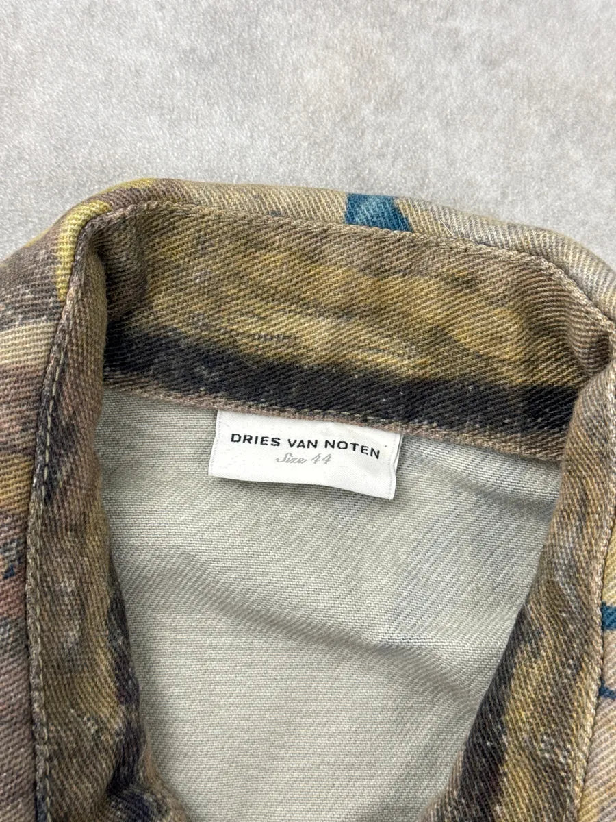 SS2017 Dries Van Noten Beige Jungle Tapestry Trucker Cropped Jacket POjkOOQO 13