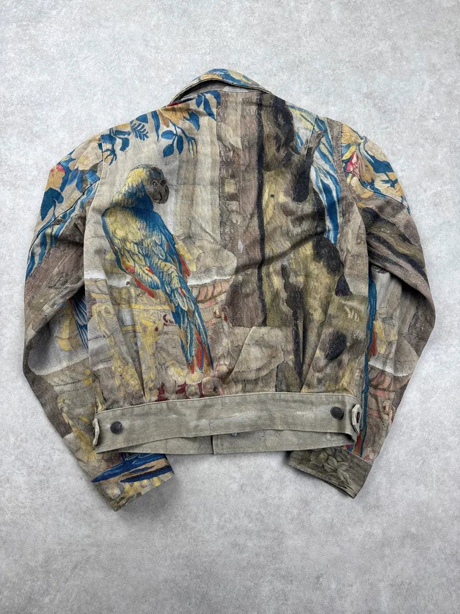 SS2017 Dries Van Noten Beige Jungle Tapestry Trucker Cropped Jacket POjkOOQO 2