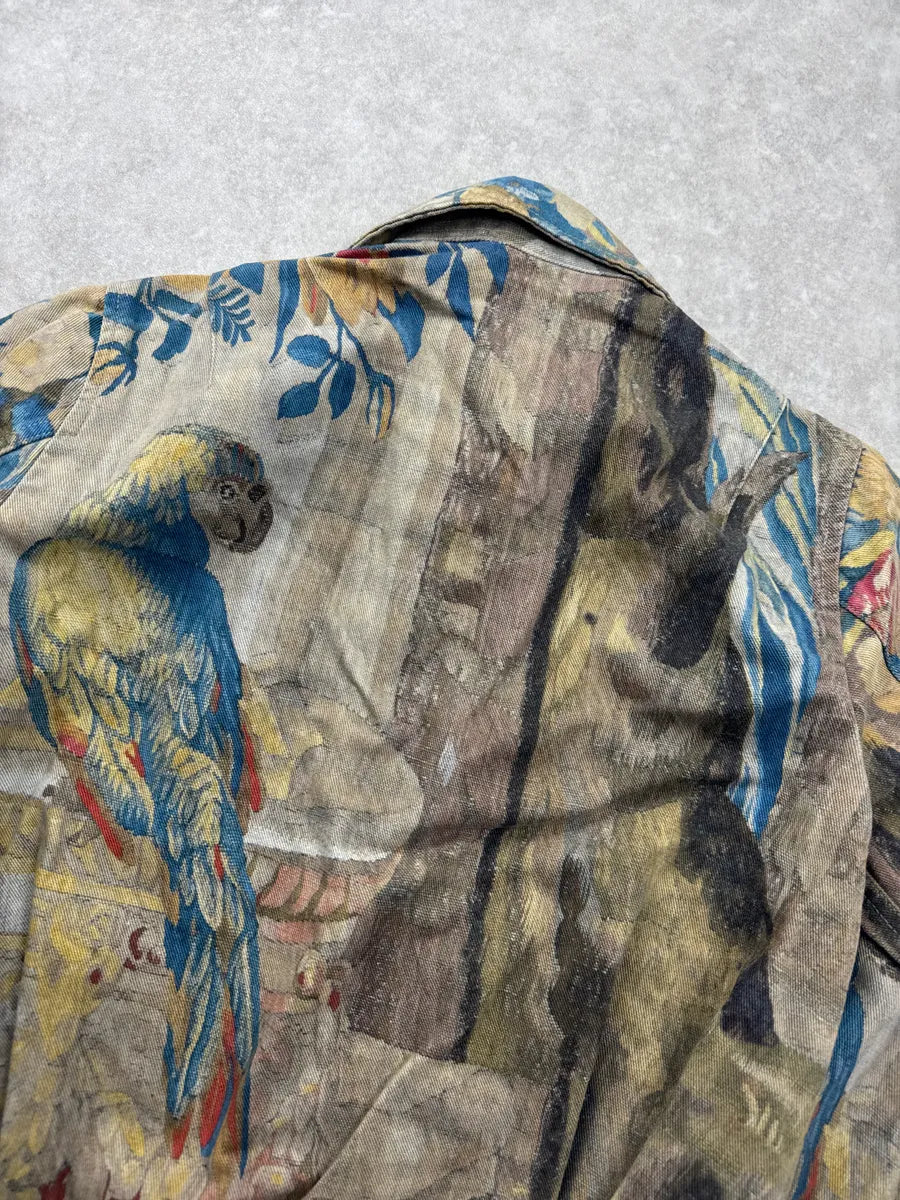 SS2017 Dries Van Noten Beige Jungle Tapestry Trucker Cropped Jacket POjkOOQO 6