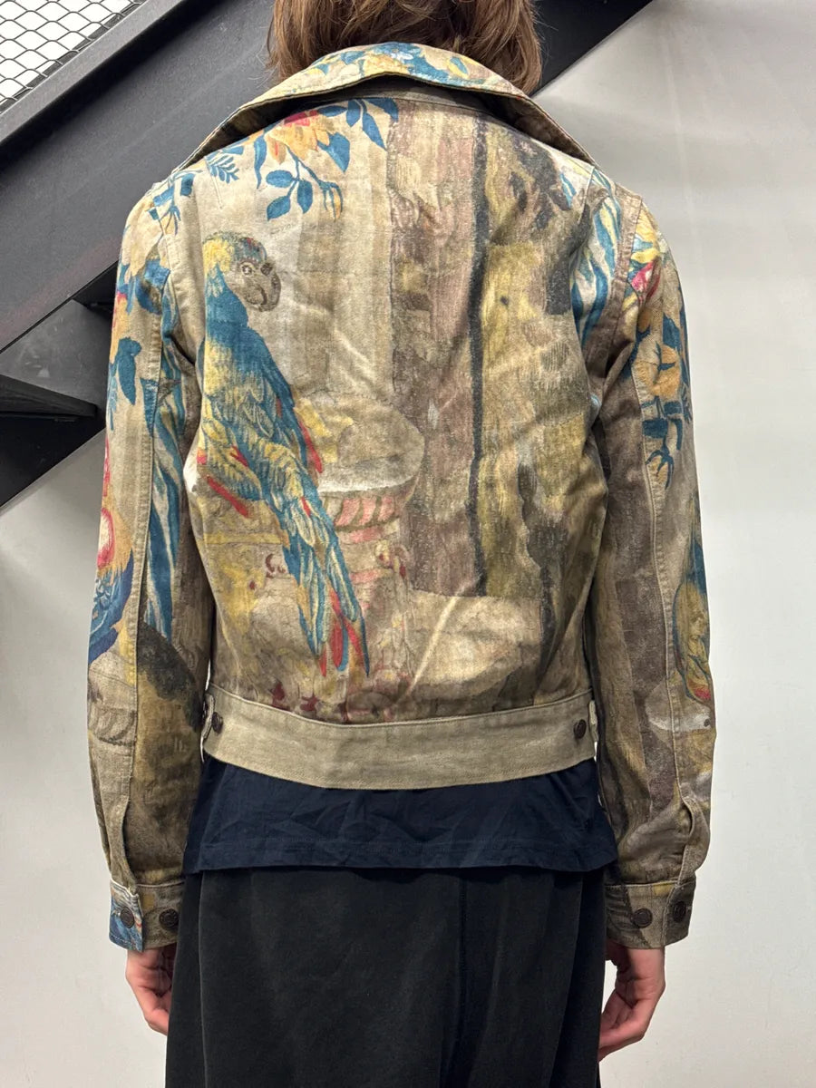 SS2017 Dries Van Noten Beige Jungle Tapestry Trucker Cropped Jacket POjkOOQO 4
