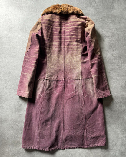SS2004 Cavalli Sunset Faded Purple Trench Coat (S) - 3