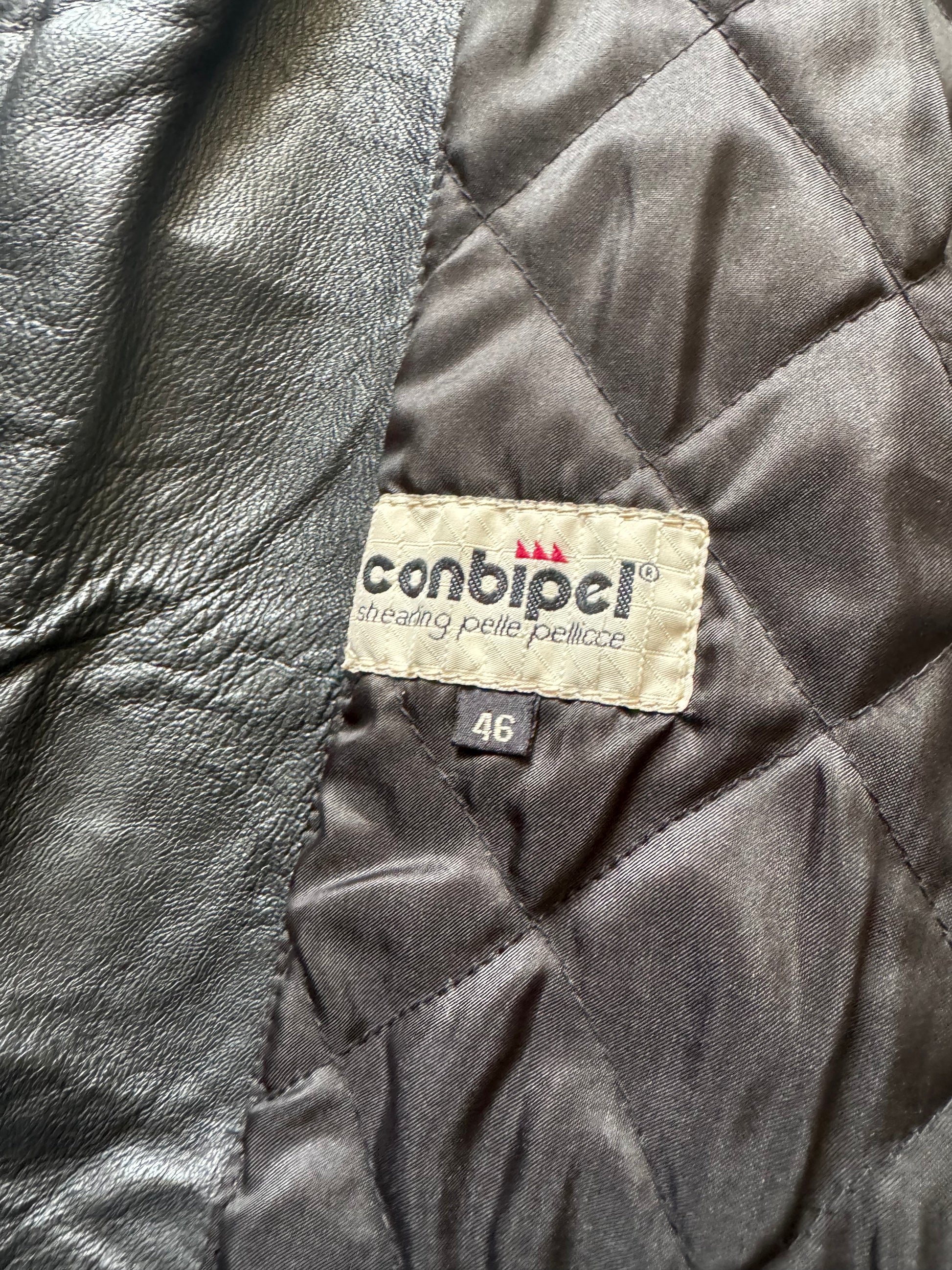 2000s Conbipel Shearling Leather Minimalist Relaxed Jacket  (S) - 9