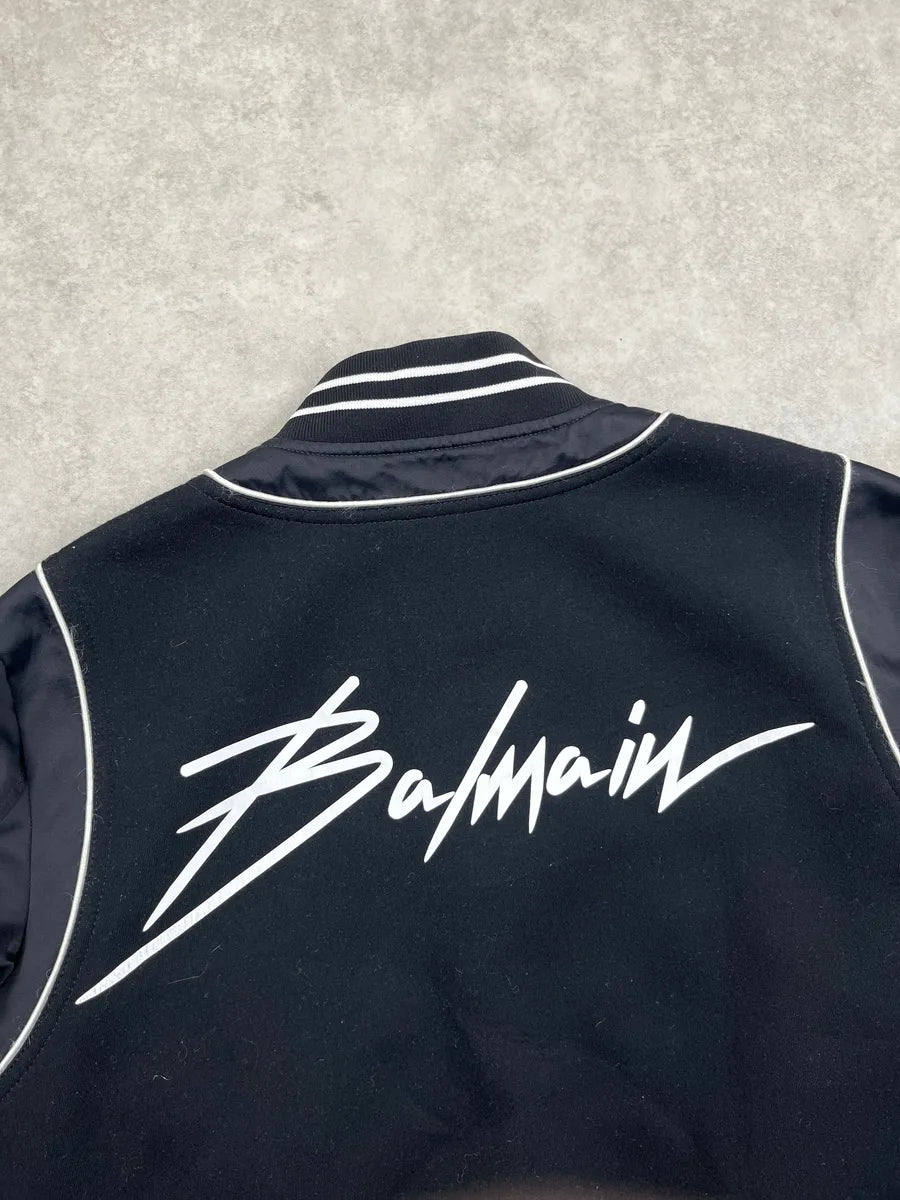 Balmain Black Back Logo Bomber Jacket PSYjvBJx 6