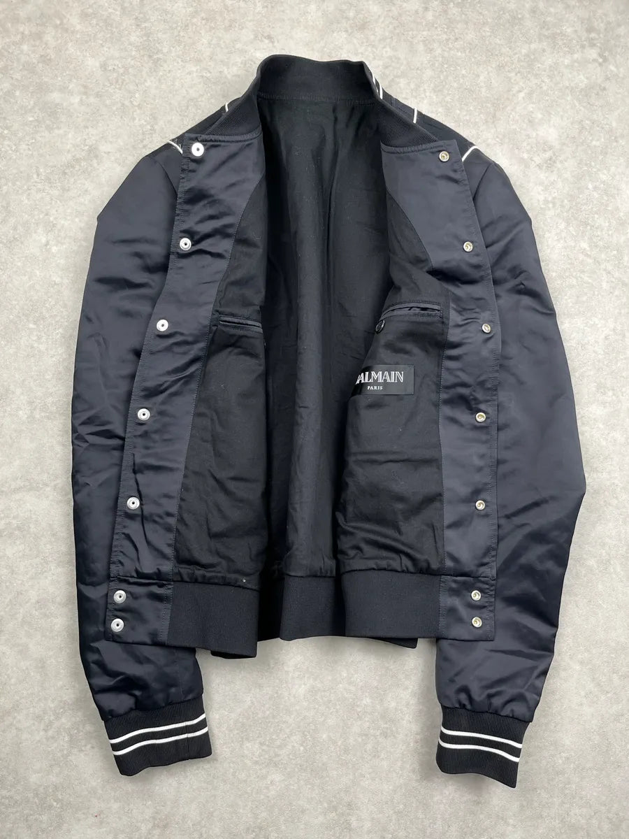 Balmain Black Back Logo Bomber Jacket PSYjvBJx 3