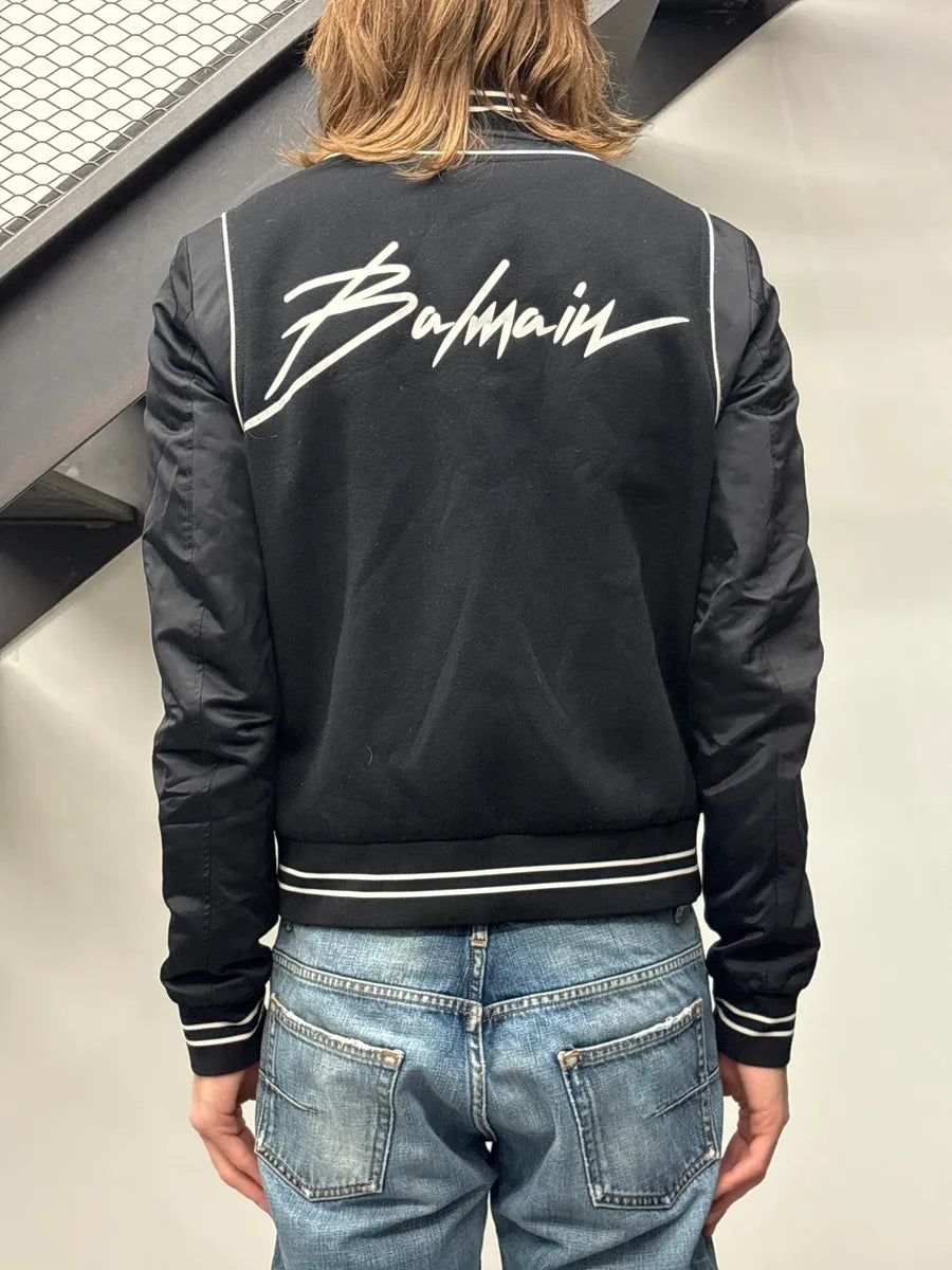Balmain Black Back Logo Bomber Jacket PSYjvBJx 2