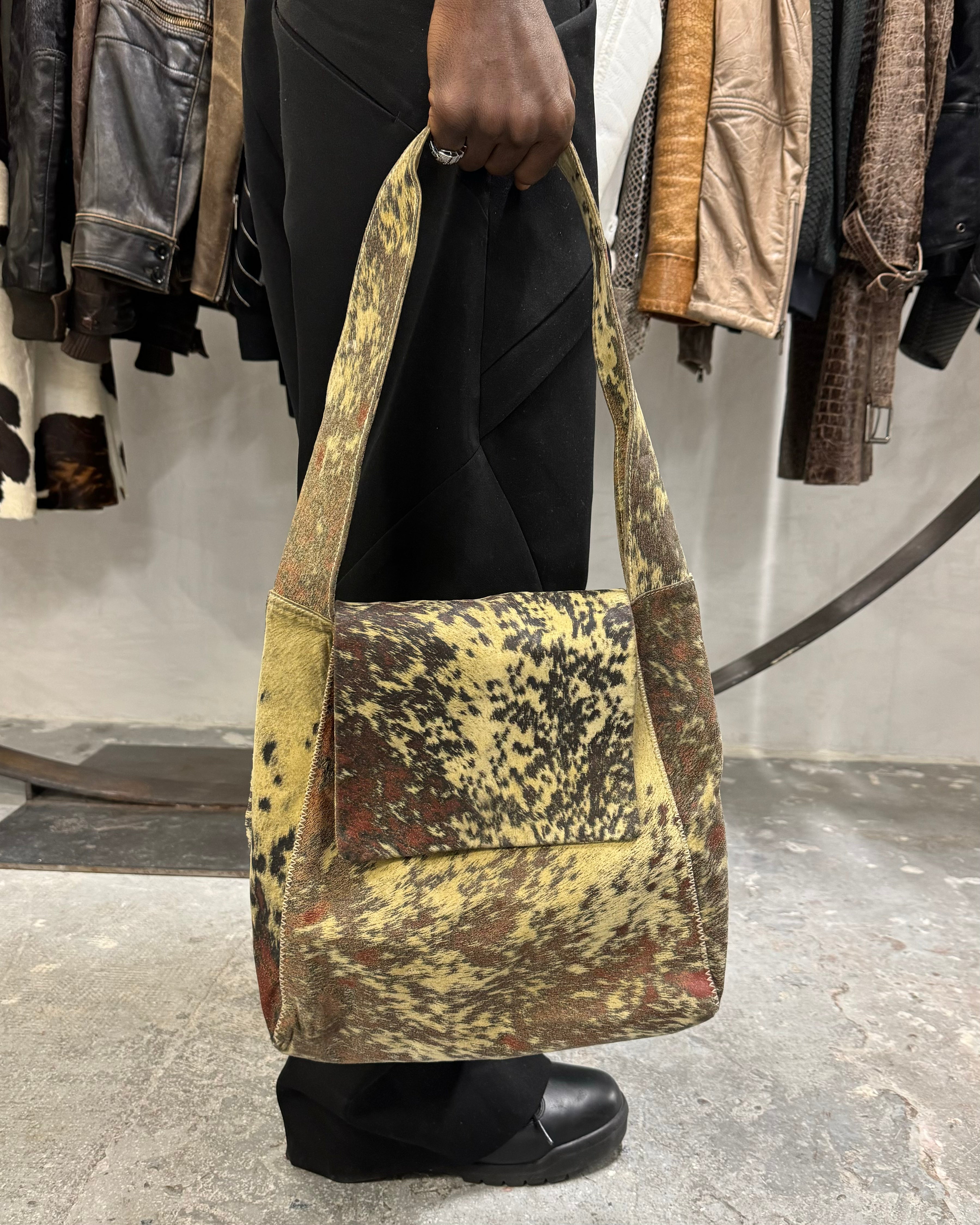 AW1999 Roberto Cavalli Fury Cow Print Effect Handle Bag (OS) - 1