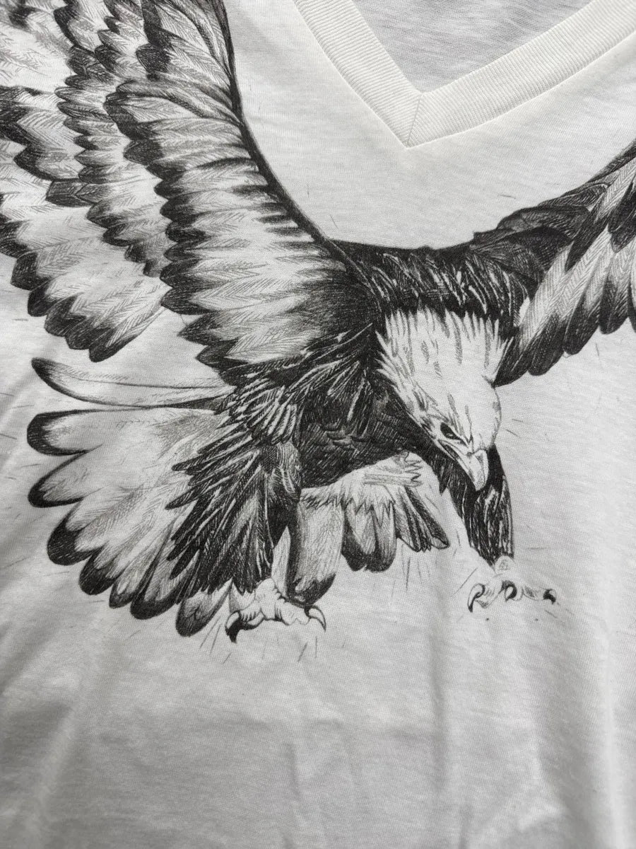 SS2015 Dsquared2 White Eagle Graphic V-Neck Longsleeves PUBxePMb 6