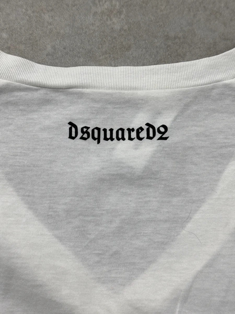SS2015 Dsquared2 White Eagle Graphic V-Neck Longsleeves PUBxePMb 7