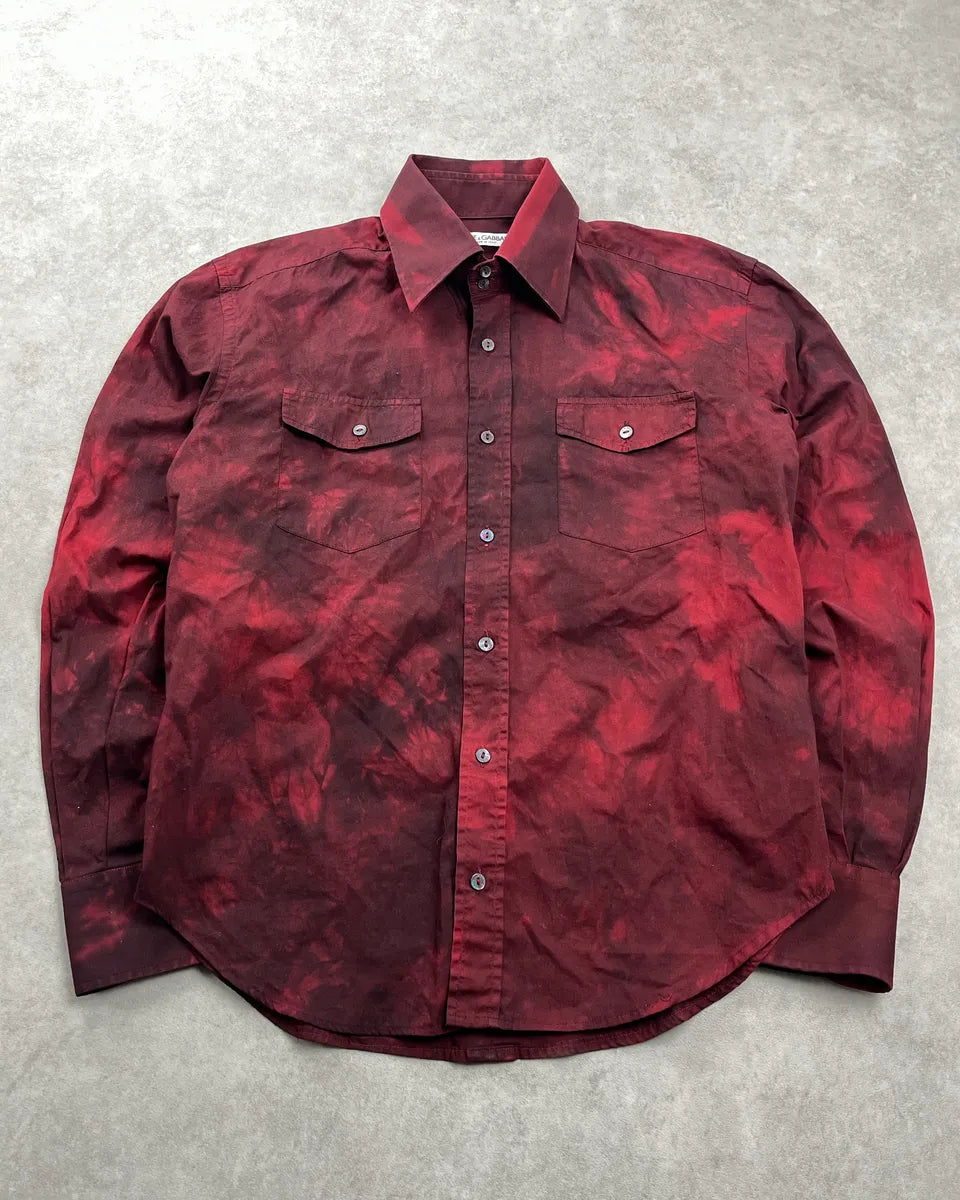 AW2001 Dolce & Gabbana Dyed Dark Red Shirt PWWoQEHE 3