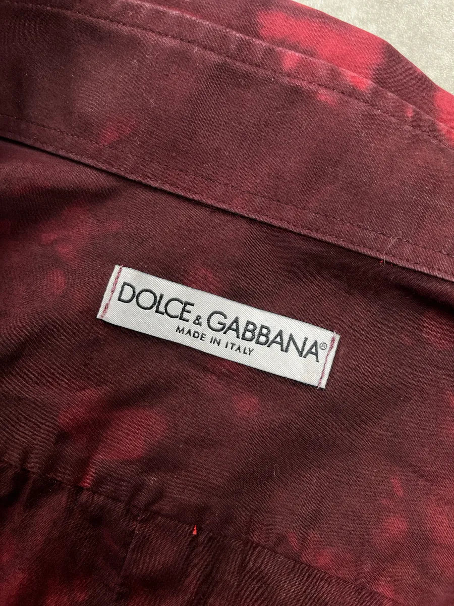 AW2001 Dolce & Gabbana Dyed Dark Red Shirt PWWoQEHE 9