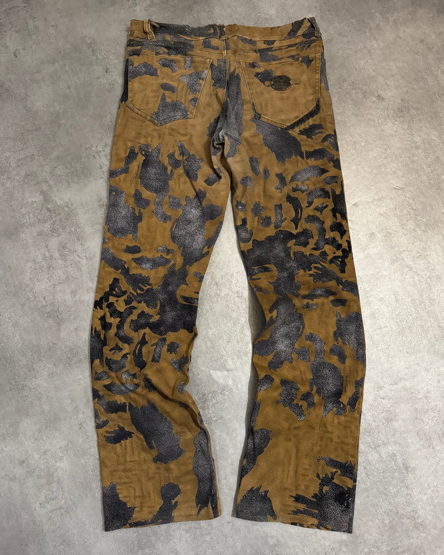 AW2001/02 Roberto Cavalli Brown Crow Peace Camouflage Pants  (S) - 2