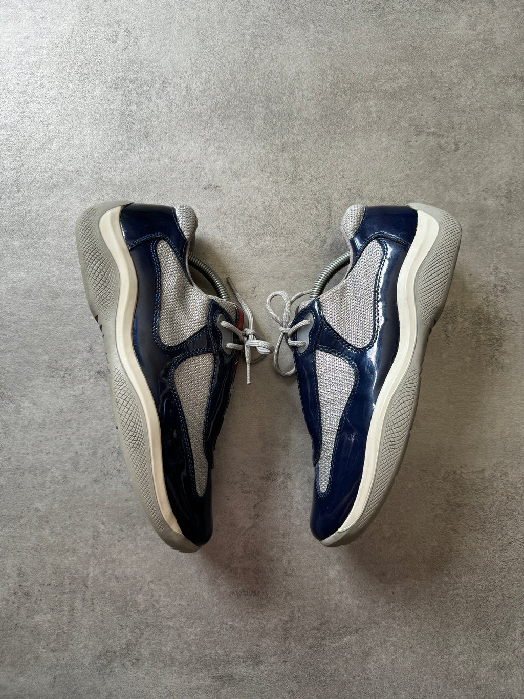Prada America's Cup Navy Satin Shoes (39) - 6