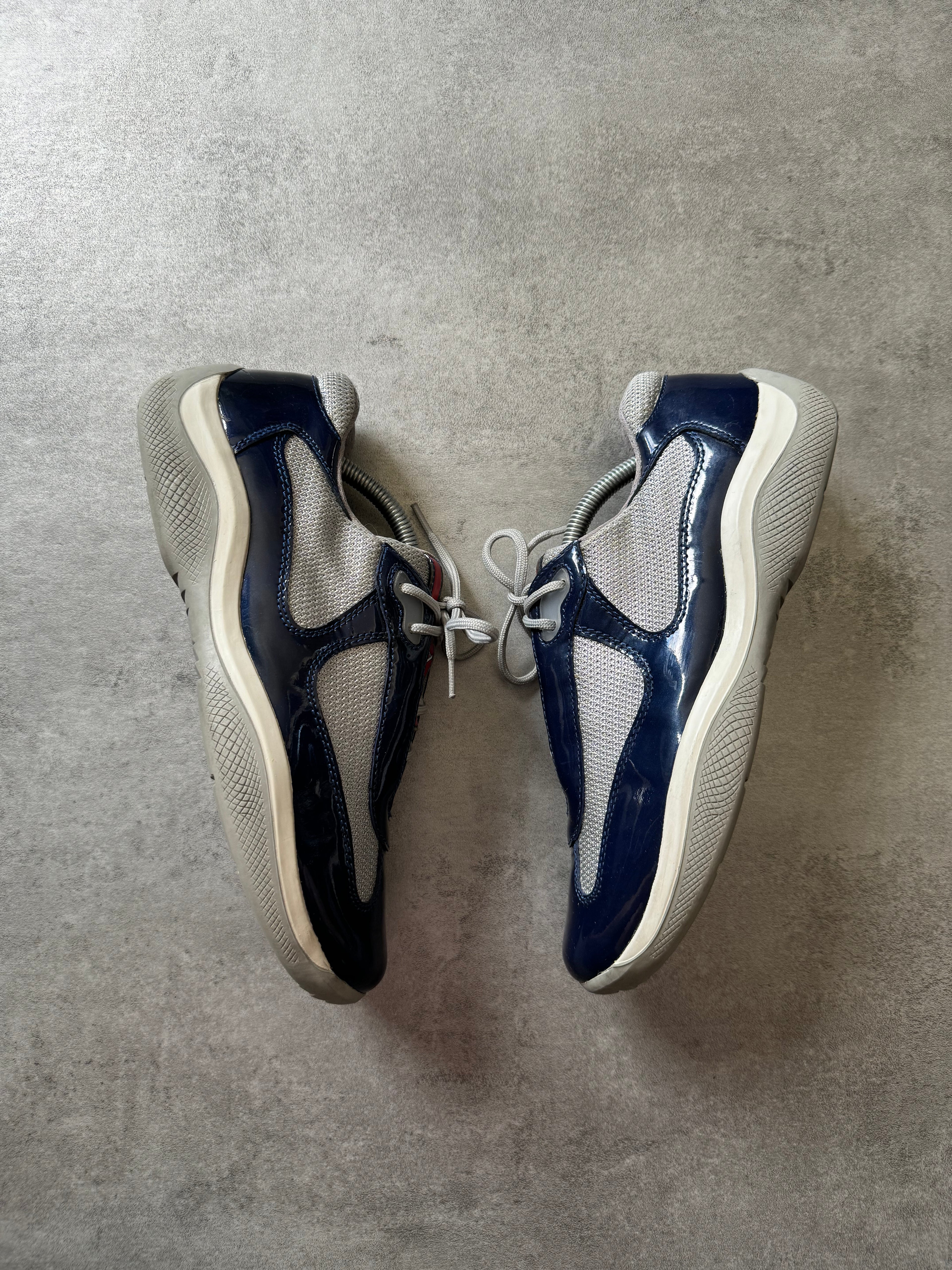 Prada America's Cup Navy Satin Shoes (39) - 6