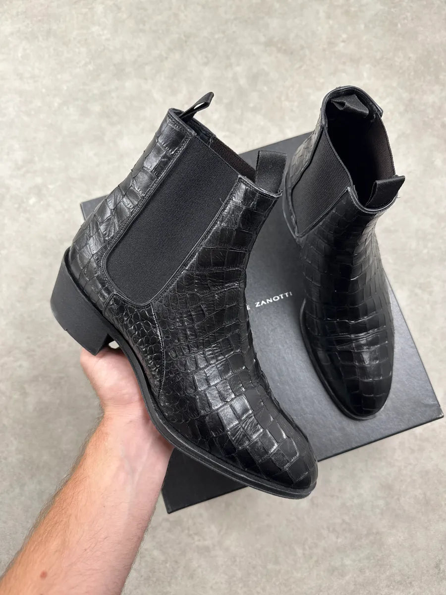 Giuseppe Zanotti Black Crocodile Leather Boots PfpTAryi 0