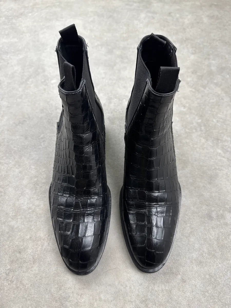 Giuseppe Zanotti Black Crocodile Leather Boots PfpTAryi 2
