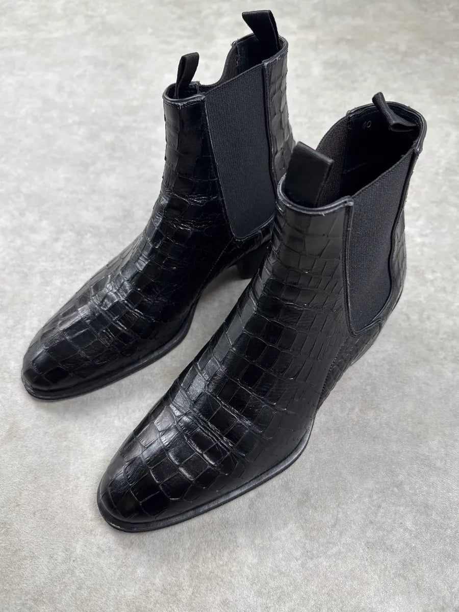 Giuseppe Zanotti Black Crocodile Leather Boots PfpTAryi 3