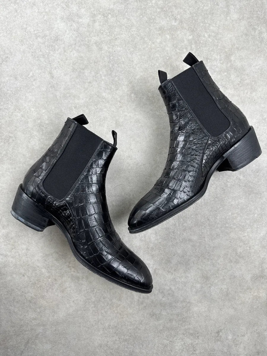 Giuseppe Zanotti Black Crocodile Leather Boots PfpTAryi 4