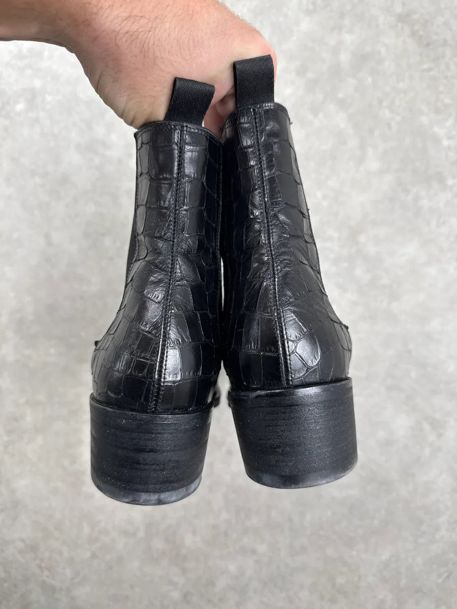 Giuseppe Zanotti Black Crocodile Leather Boots PfpTAryi 5