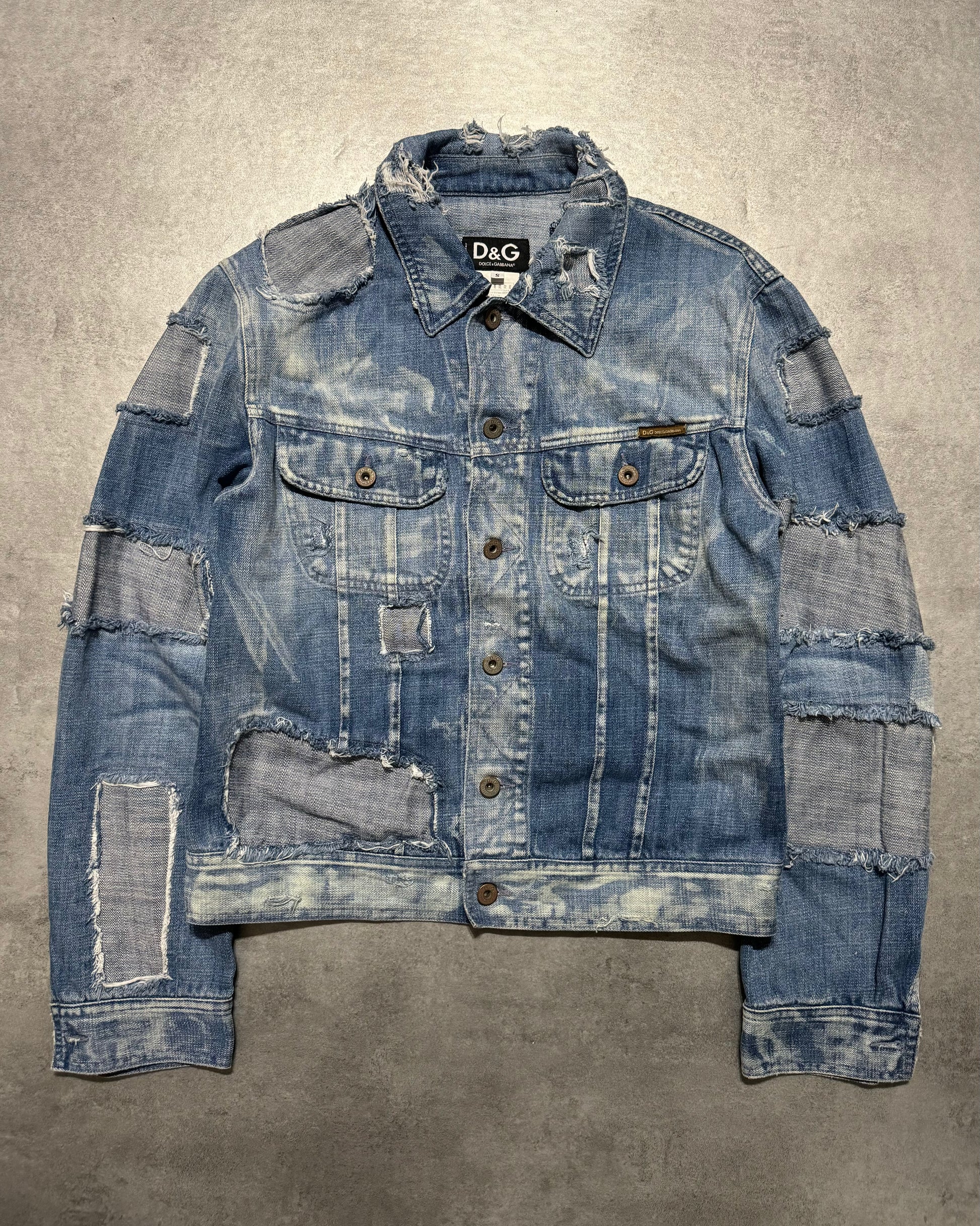 AW2004 Dolce & Gabbana Distressed Denim Edgy Jacket (S) - 1