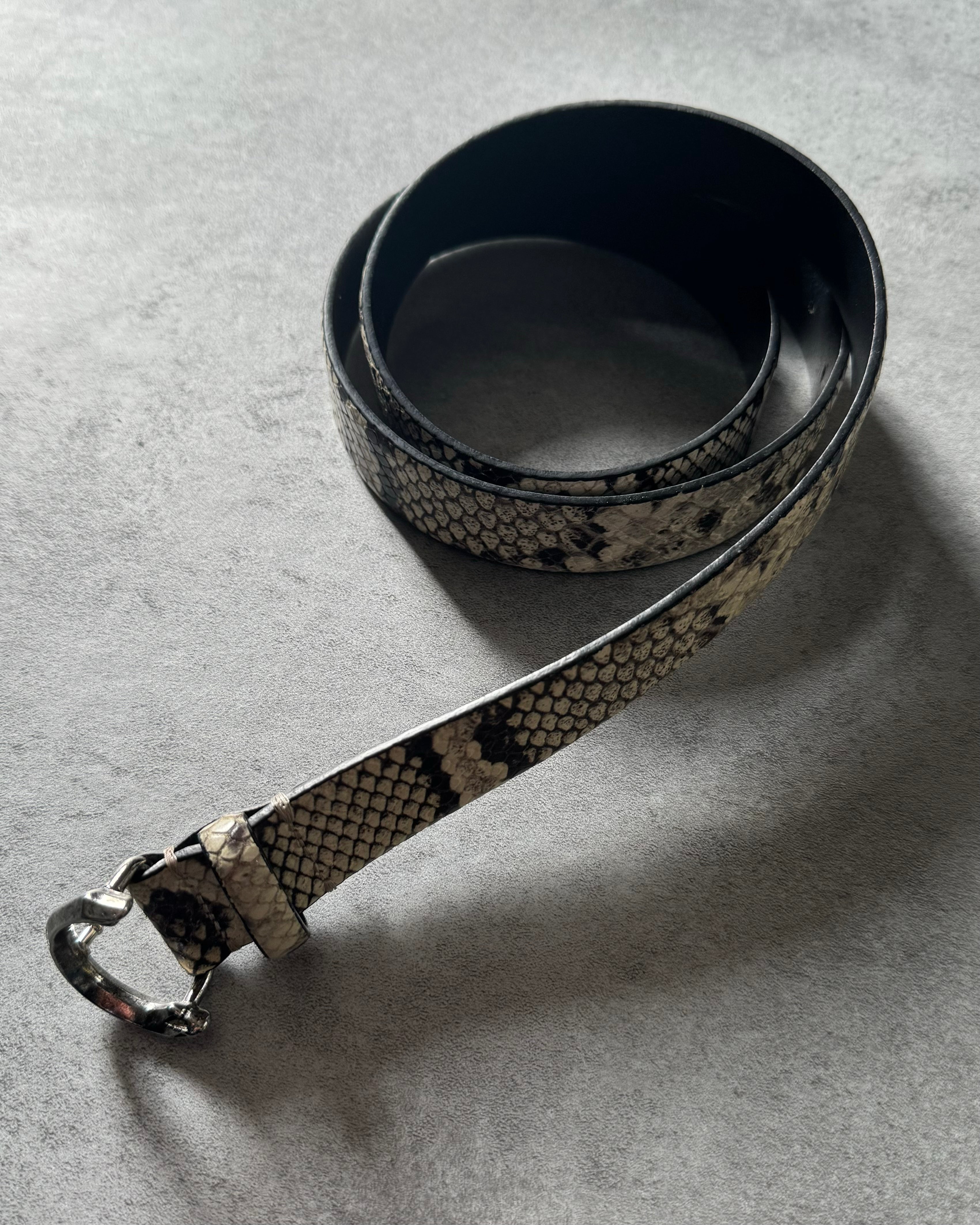 Cavalli Python Snake Print Genuine Leather Belt  (OS) - 3