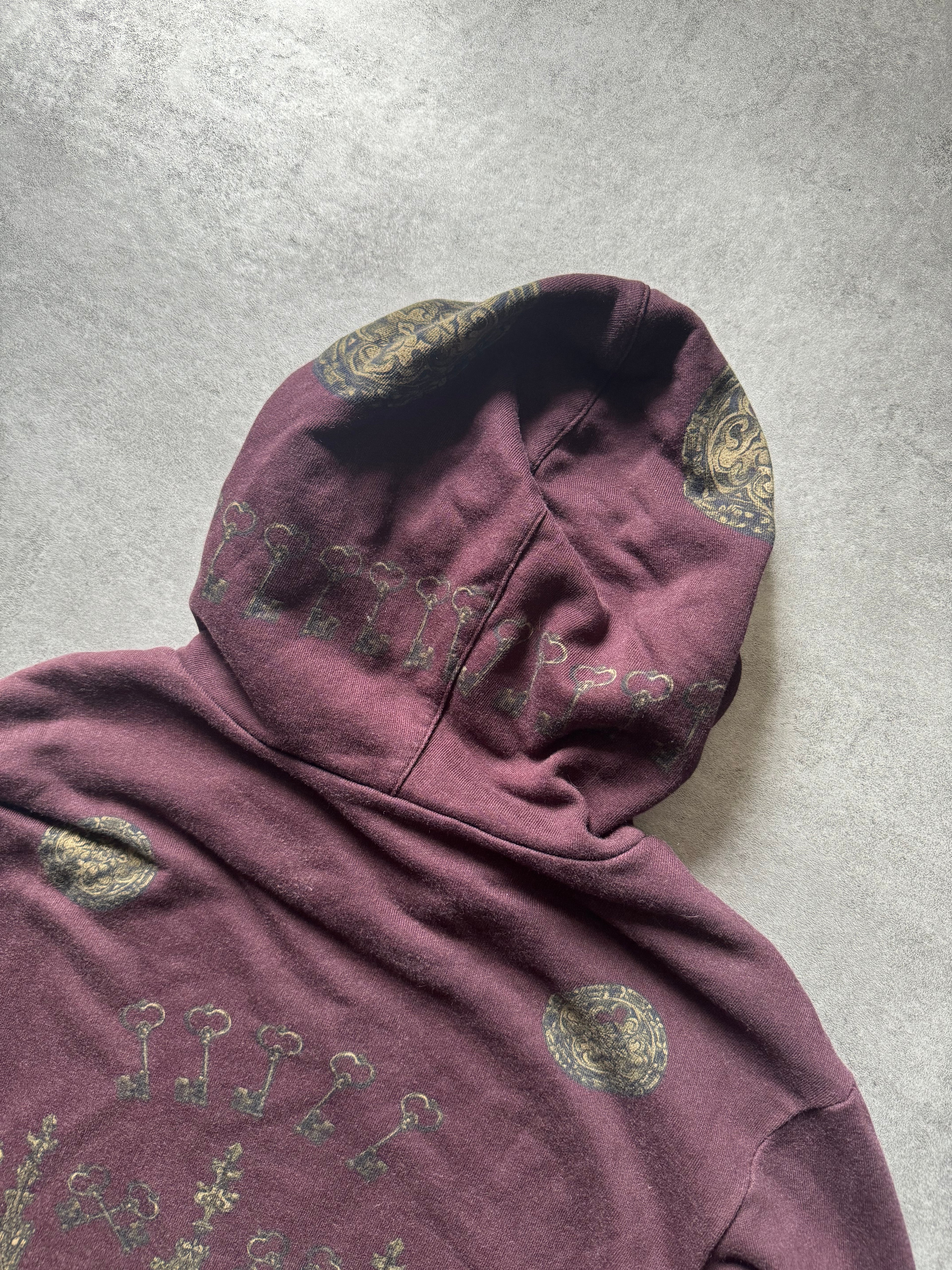 2000s Dolce & Gabbana Royal Bordeaux Hoodie  (S) - 3
