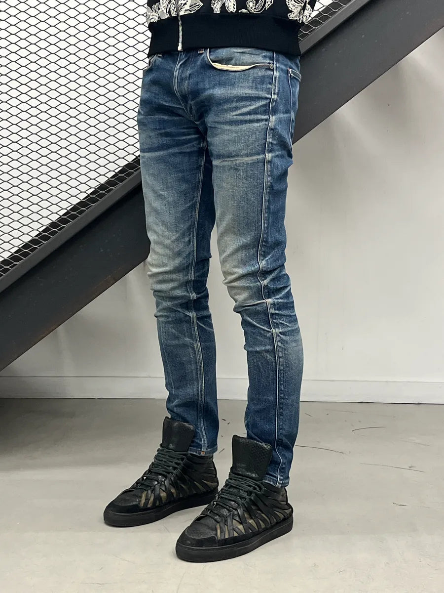 Acne Studios Medium Blue Denim Distressed Slim Jeans PsEDGxkP 2