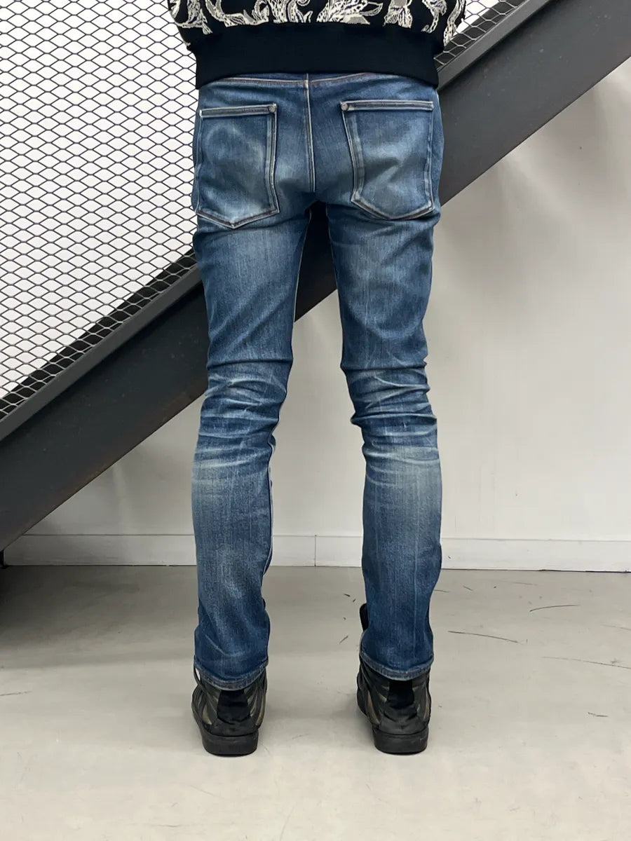 Acne Studios Medium Blue Denim Distressed Slim Jeans PsEDGxkP 3